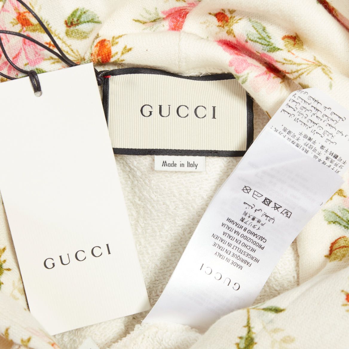 Gucci GUCCI 2017 ivory pink floral logo print jersey hoodie XS Size XS / US 0-2 / IT 36-38 - 8 Thumbnail