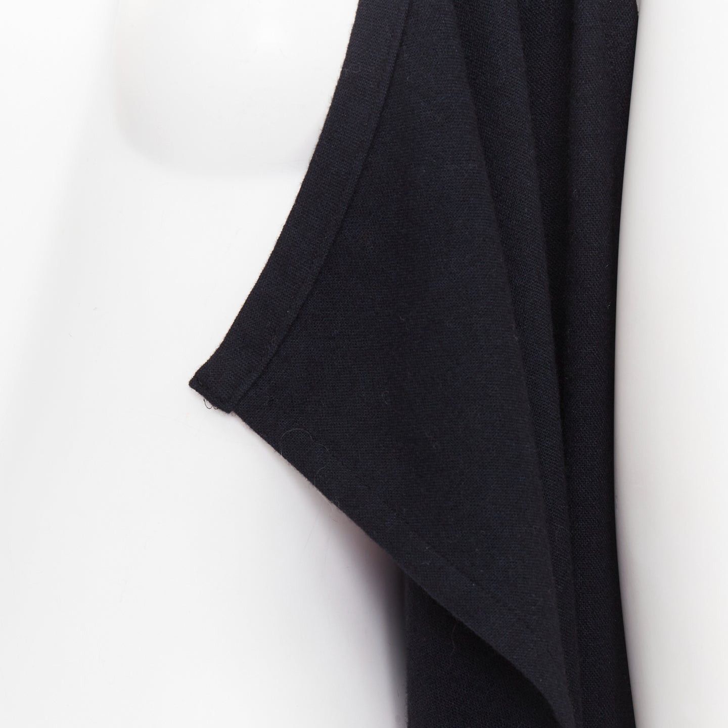 Limi Feu LIMI FEU black wool blend fringe hem open front draped long vest Size M / US 6-8 / IT 42-44 - 7 Thumbnail