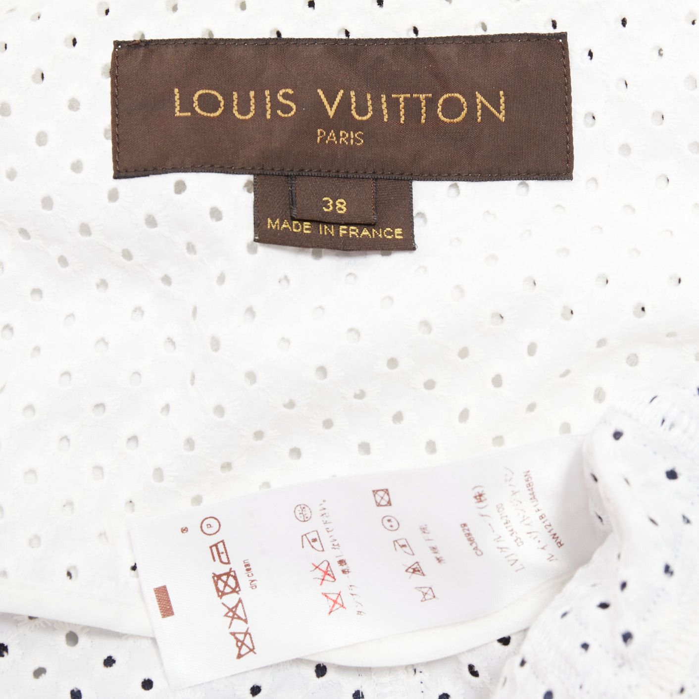 Louis Vuitton LOUIS VUITTON 2012 Runway navy white floral embroidery anglais biker jacket FR38 M Size M / US 6-8 / IT 42-44 - 9 Thumbnail