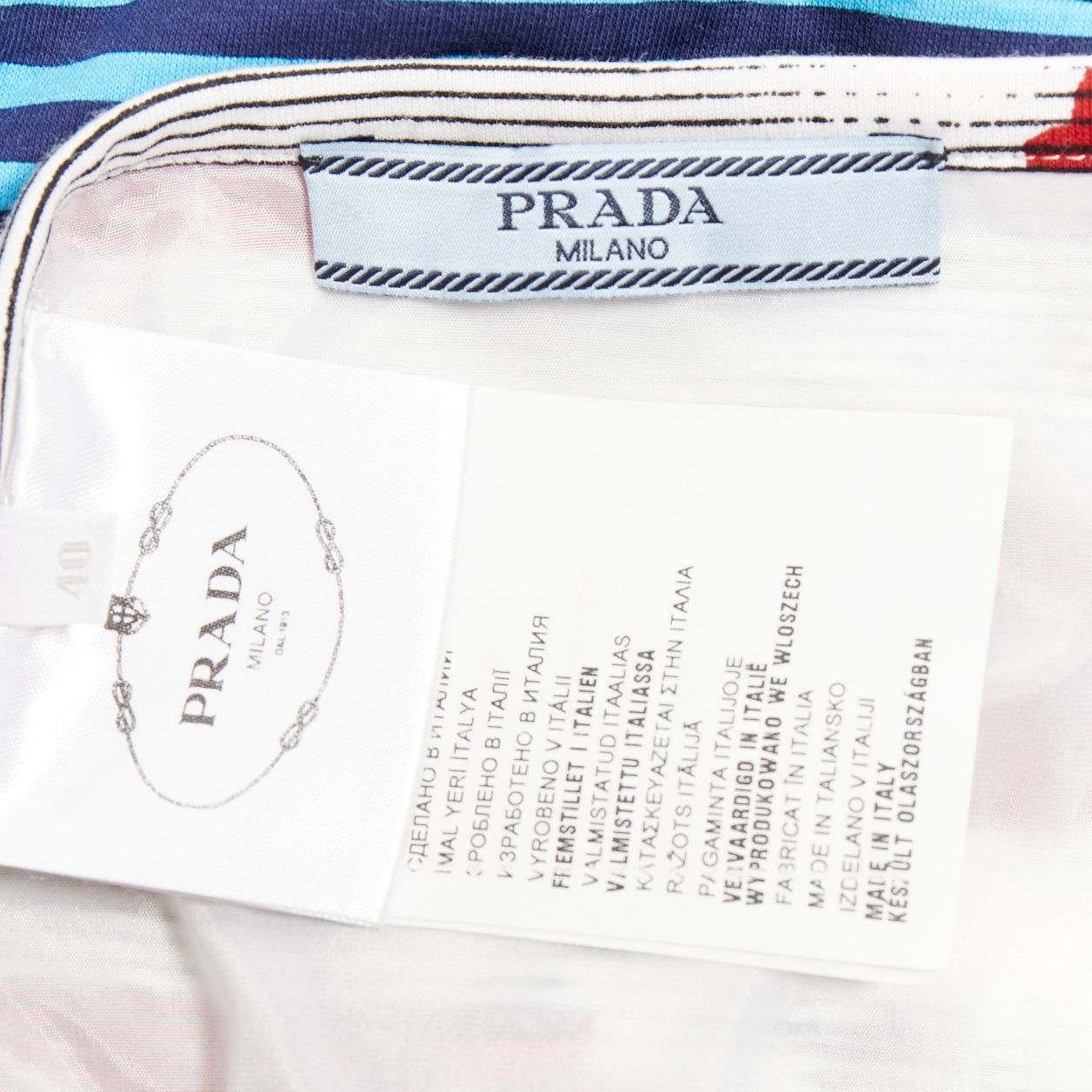 Prada PRADA 2015 Rabbit Trick Race Car graphic stripe knit patchwork pencil skirt IT40 S Size 27" / US 4 / IT 40 - 8 Thumbnail