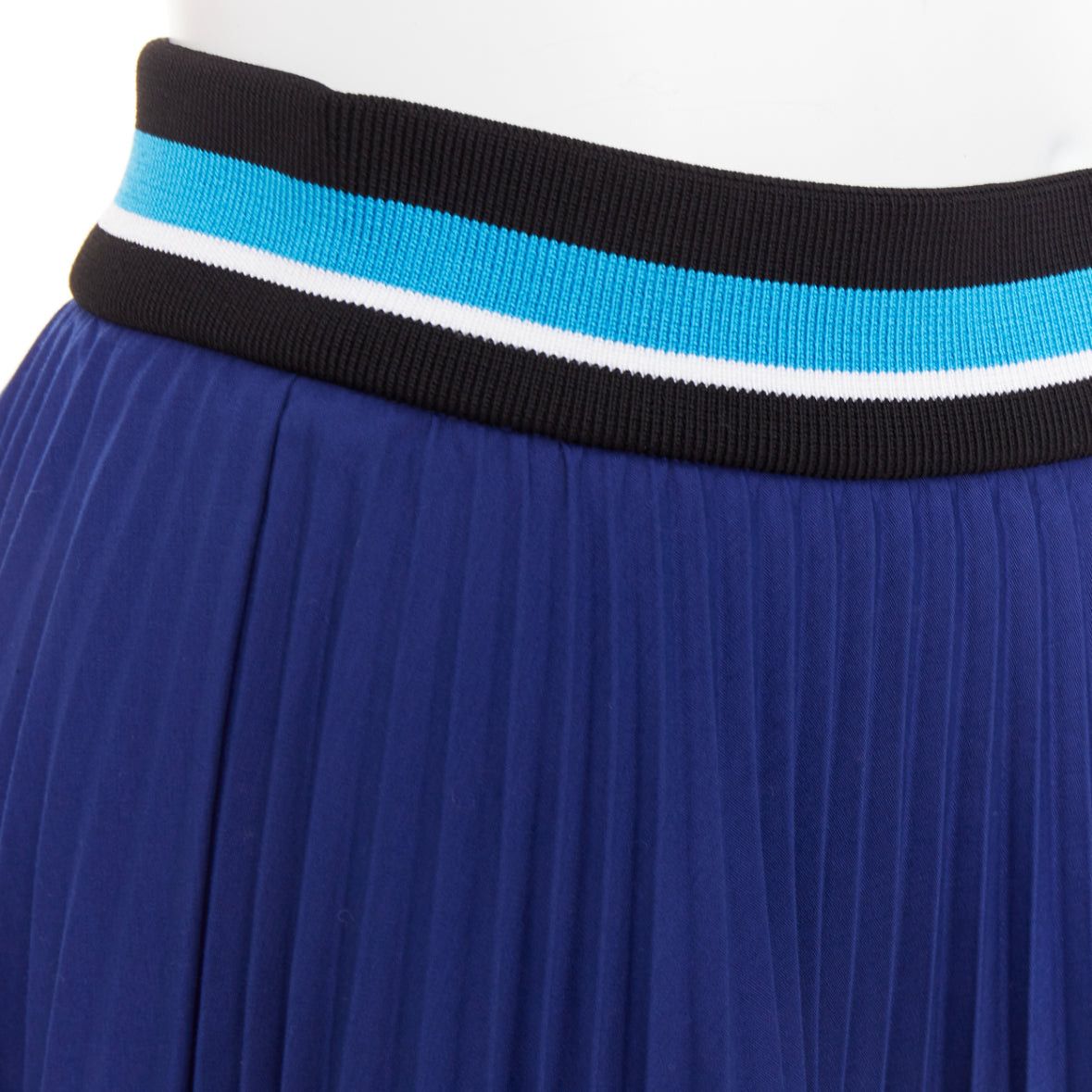 Prada PRADA 2014 royal blue ribbed waistband accordion pleated tennis skirt IT38 XS Size 26" / US 2 / IT 38 - 2 Thumbnail