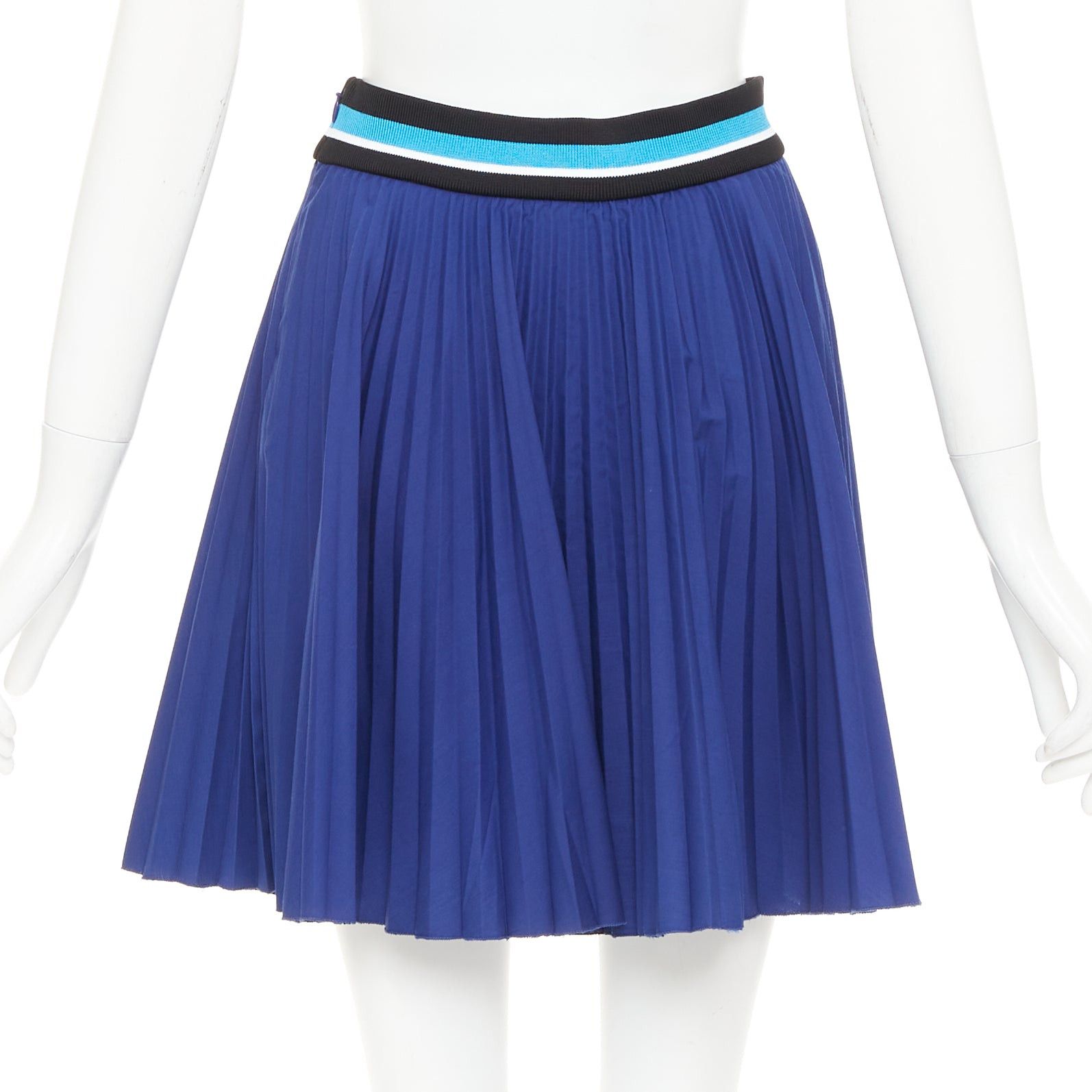 Prada PRADA 2014 royal blue ribbed waistband accordion pleated tennis skirt IT38 XS Size 26" / US 2 / IT 38 - 5 Thumbnail