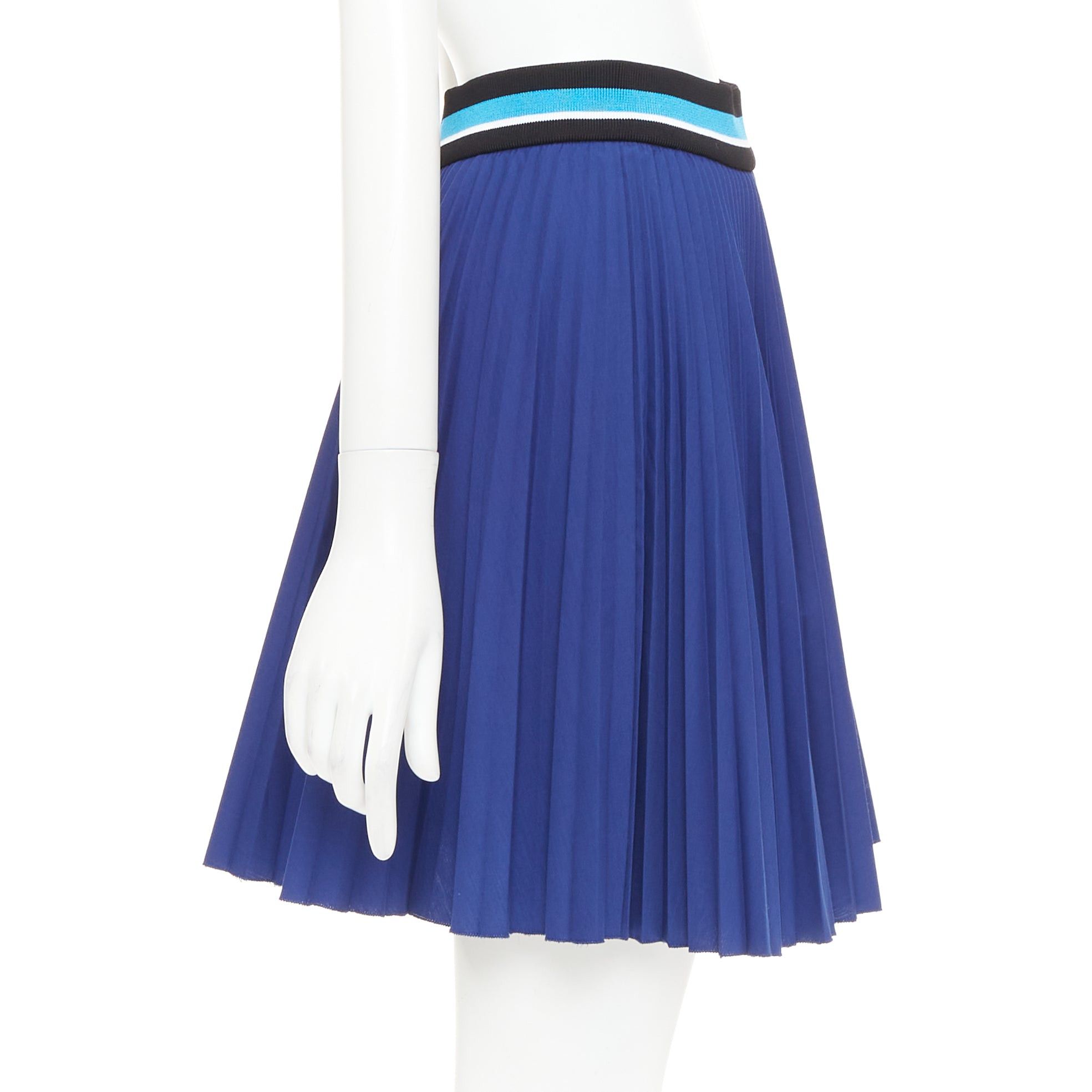 Prada PRADA 2014 royal blue ribbed waistband accordion pleated tennis skirt IT38 XS Size 26" / US 2 / IT 38 - 4 Thumbnail