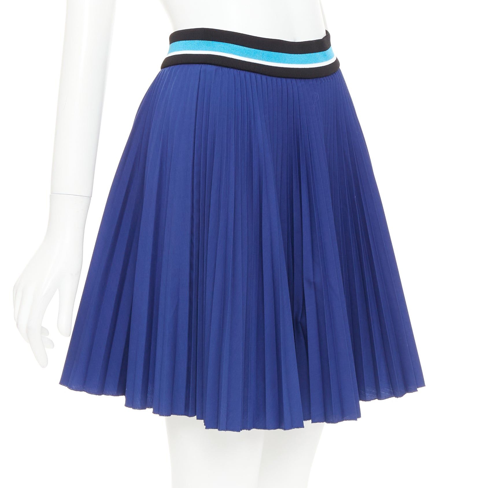 Prada PRADA 2014 royal blue ribbed waistband accordion pleated tennis skirt IT38 XS Size 26" / US 2 / IT 38 - 3 Thumbnail