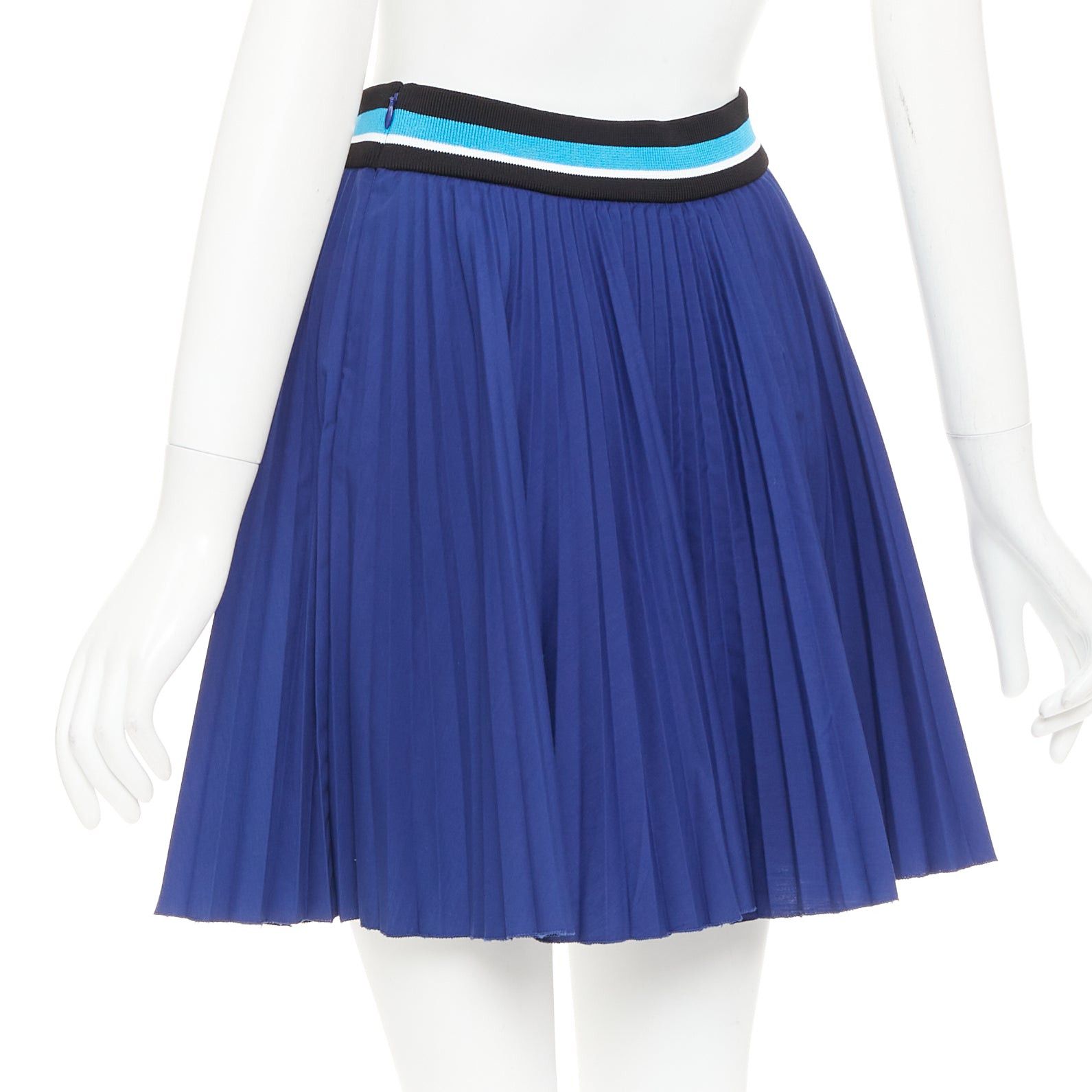 Prada PRADA 2014 royal blue ribbed waistband accordion pleated tennis skirt IT38 XS Size 26" / US 2 / IT 38 - 6 Thumbnail
