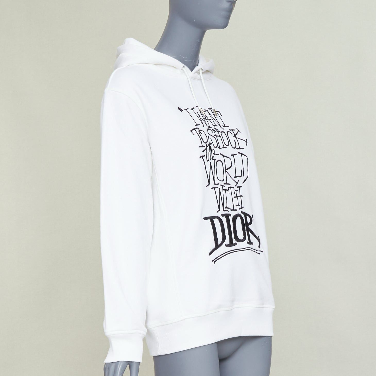 Dior DIOR HOMME Shawn Stussy 2020 Runway Shock The World logo embroidered hoodie XXS Size US XS / EU 42 / 0 - 3 Thumbnail