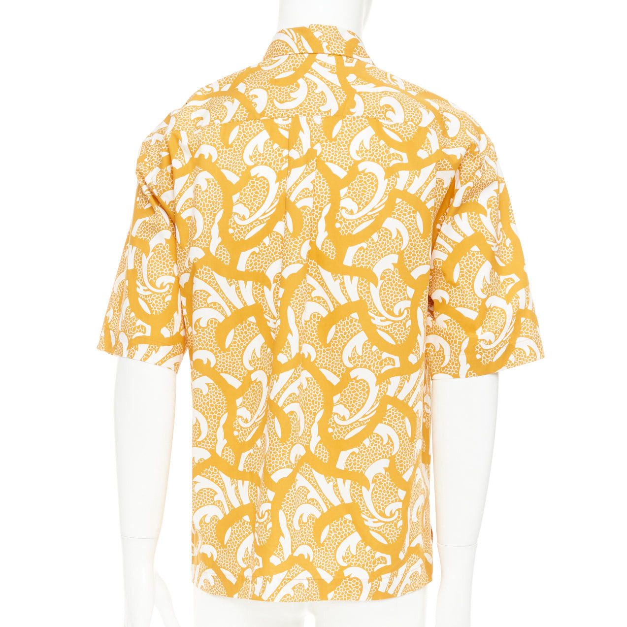 Dries Van Noten DRIES VAN NOTEN yellow cotton lilac sequin embroidered short sleeve bowling shirt S Size US S / EU 44-46 / 1 - 5 Thumbnail