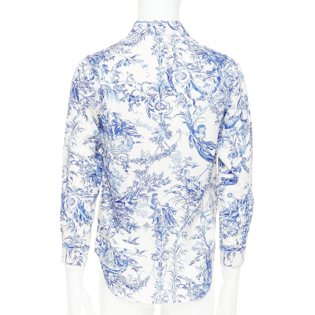 Dior DIOR HOMME 2020 Toile De Jouy 100% silk white blue print long sleeve shirt EU38 S Size US S / EU 44-46 / 1 - 5 Thumbnail