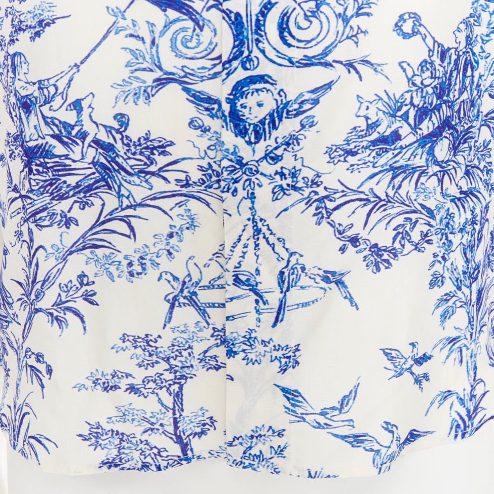 Dior DIOR HOMME 2020 Toile De Jouy 100% silk white blue print long sleeve shirt EU38 S Size US S / EU 44-46 / 1 - 7 Thumbnail