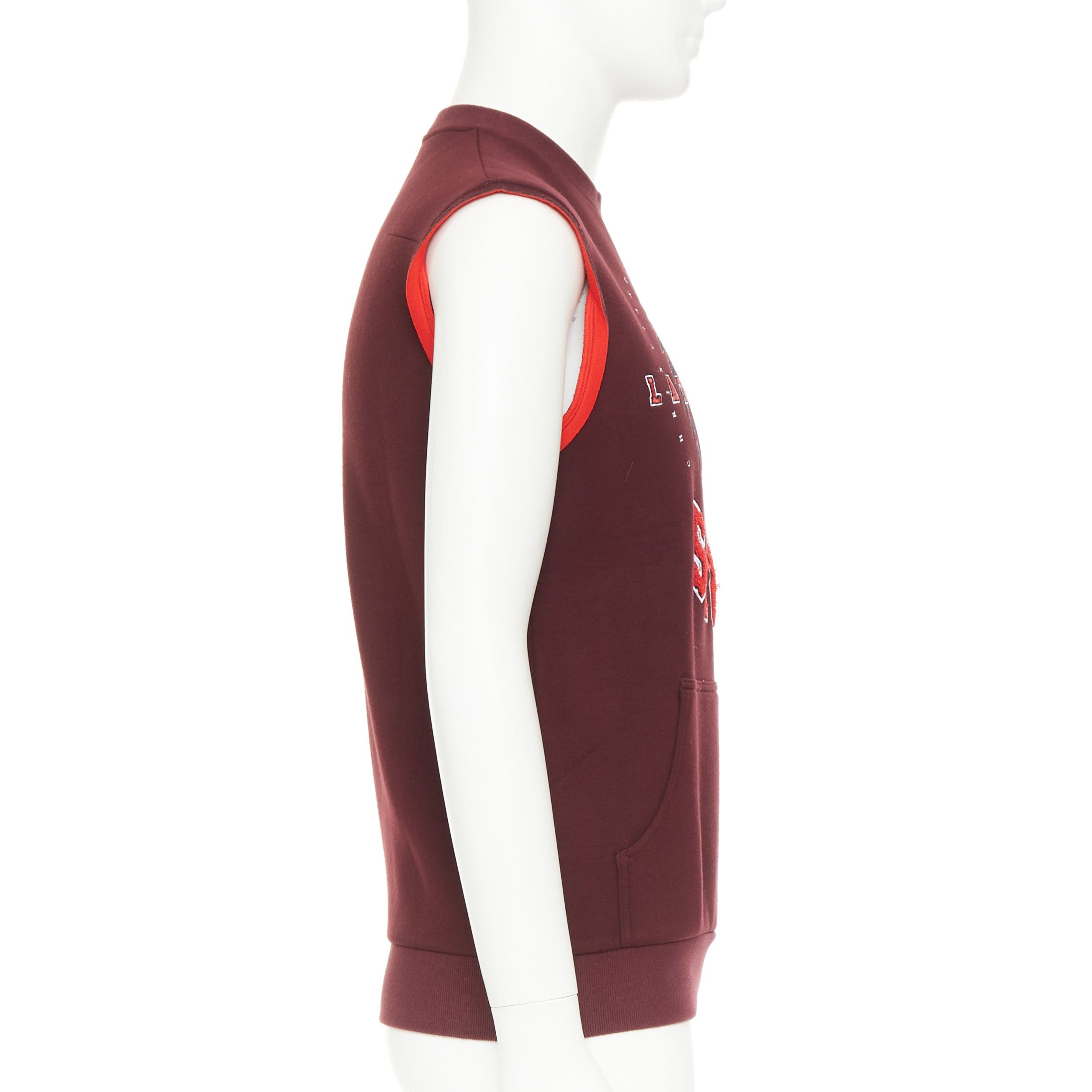 Dior DIOR HOMME 2018 Late Night Paris burgundy neoprene logo sleeveless sweatshirt XS Ahn Hyo-Seop Size US XS / EU 42 / 0 - 4 Thumbnail