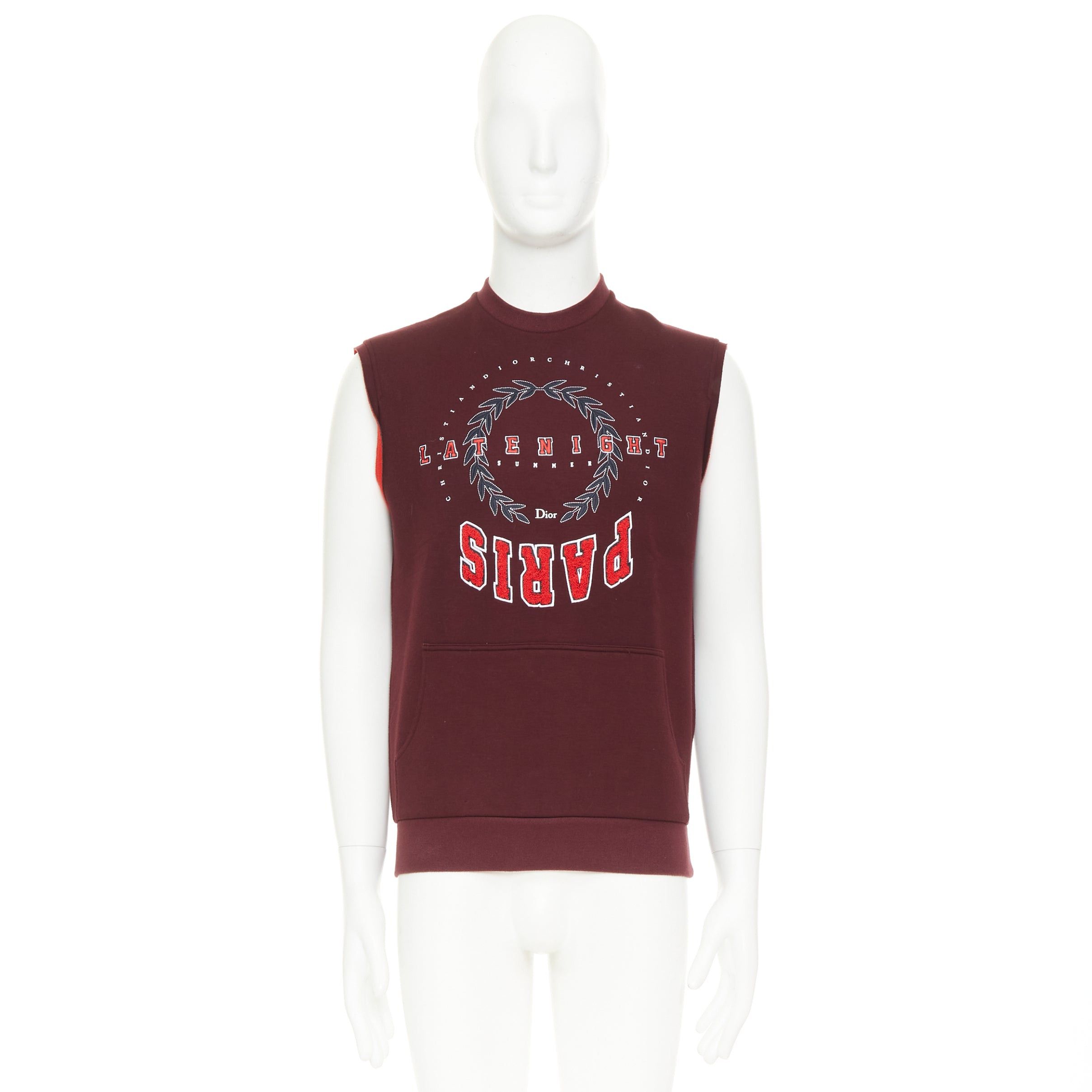 Dior DIOR HOMME 2018 Late Night Paris burgundy neoprene logo sleeveless sweatshirt XS Ahn Hyo-Seop Size US XS / EU 42 / 0 - 9 Thumbnail