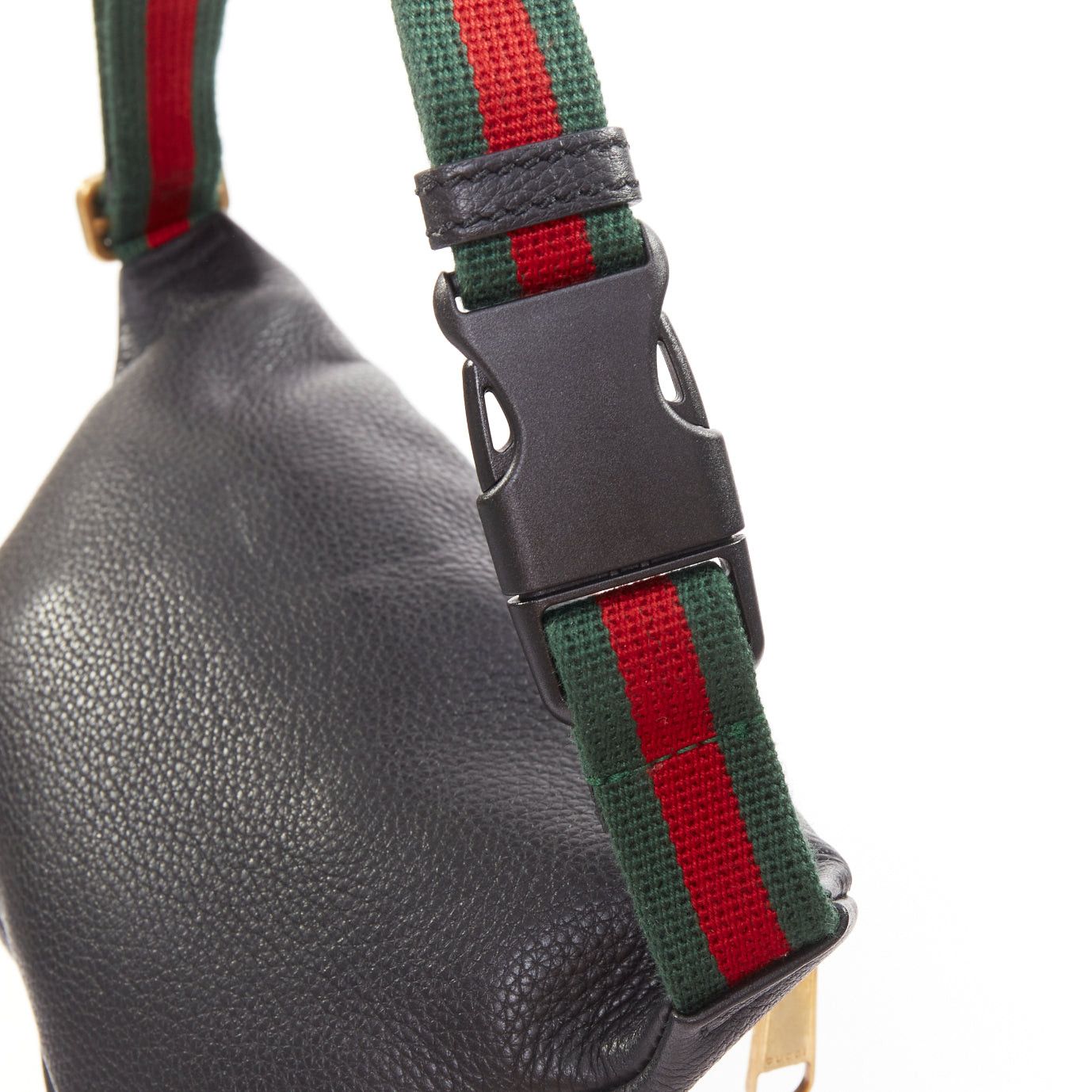 Gucci GUCCI Alessandro Michele black vintage logo print web strap small crossbody belt bag Size ONE SIZE - 7 Thumbnail