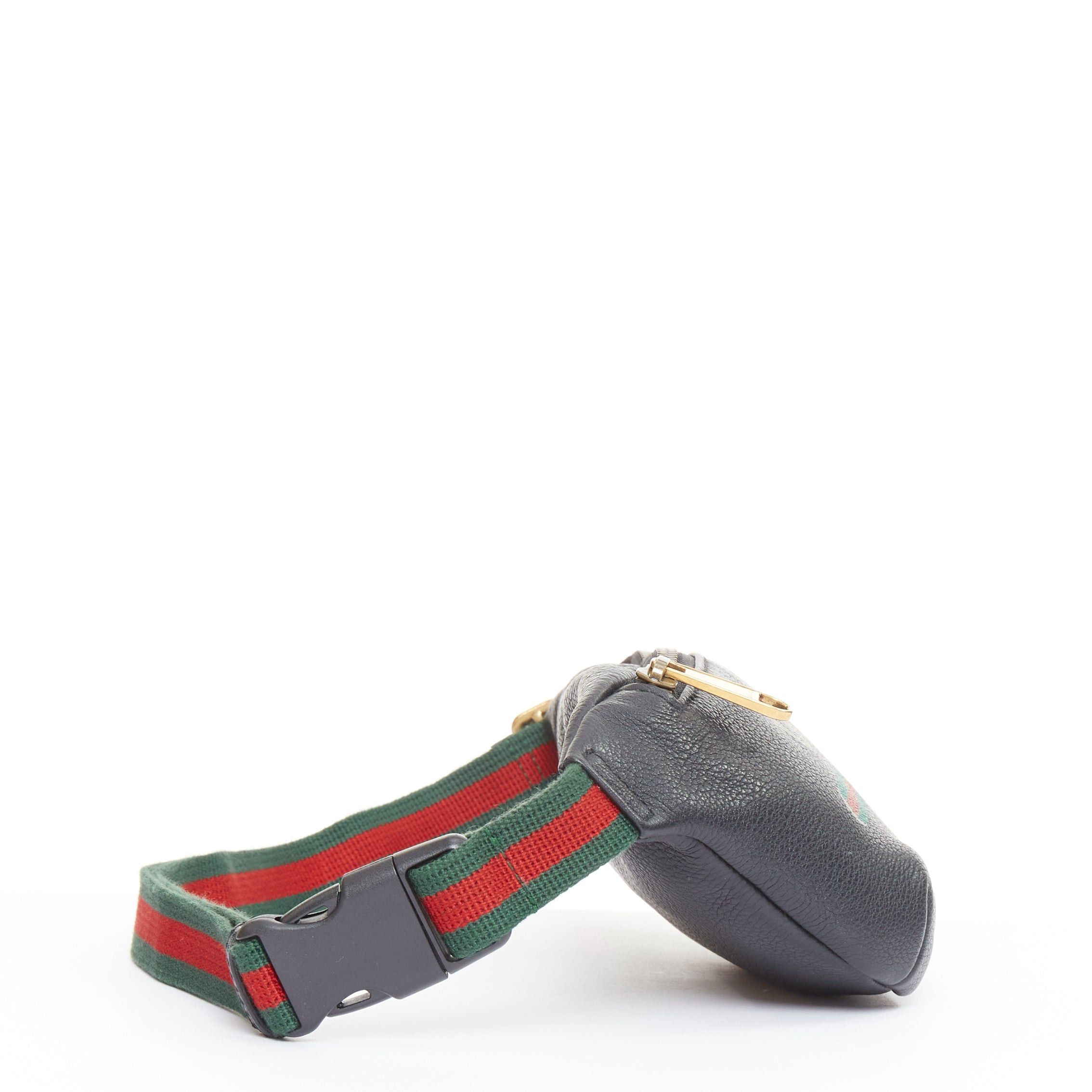 Gucci GUCCI Alessandro Michele black vintage logo print web strap small crossbody belt bag Size ONE SIZE - 4 Thumbnail