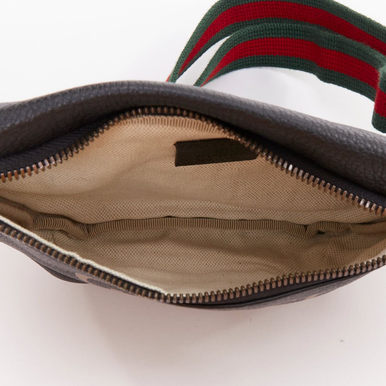 Gucci GUCCI Alessandro Michele black vintage logo print web strap small crossbody belt bag Size ONE SIZE - 8 Thumbnail