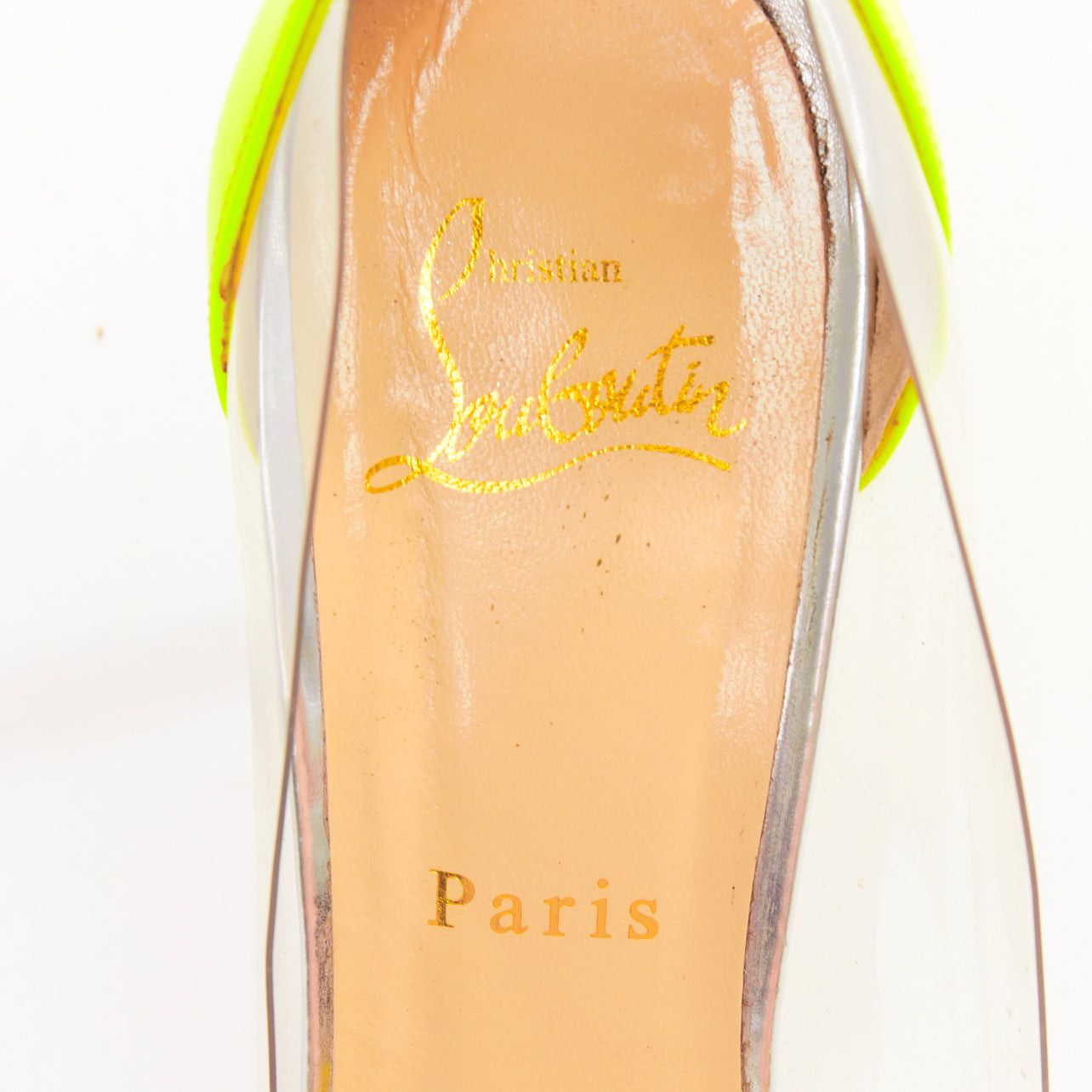 Christian Louboutin CHRISTIAN LOUBOUTIN Un Bout 100 Fluo Chic neon yellow patent PVC pointy pumps EU37 Size US 7 / IT 37 - 9 Thumbnail
