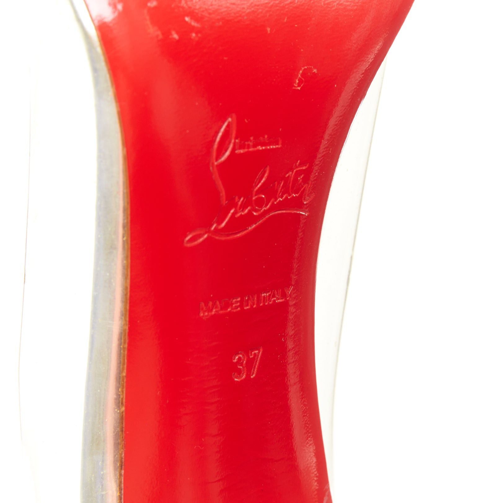 Christian Louboutin CHRISTIAN LOUBOUTIN Un Bout 100 Fluo Chic neon yellow patent PVC pointy pumps EU37 Size US 7 / IT 37 - 10 Thumbnail