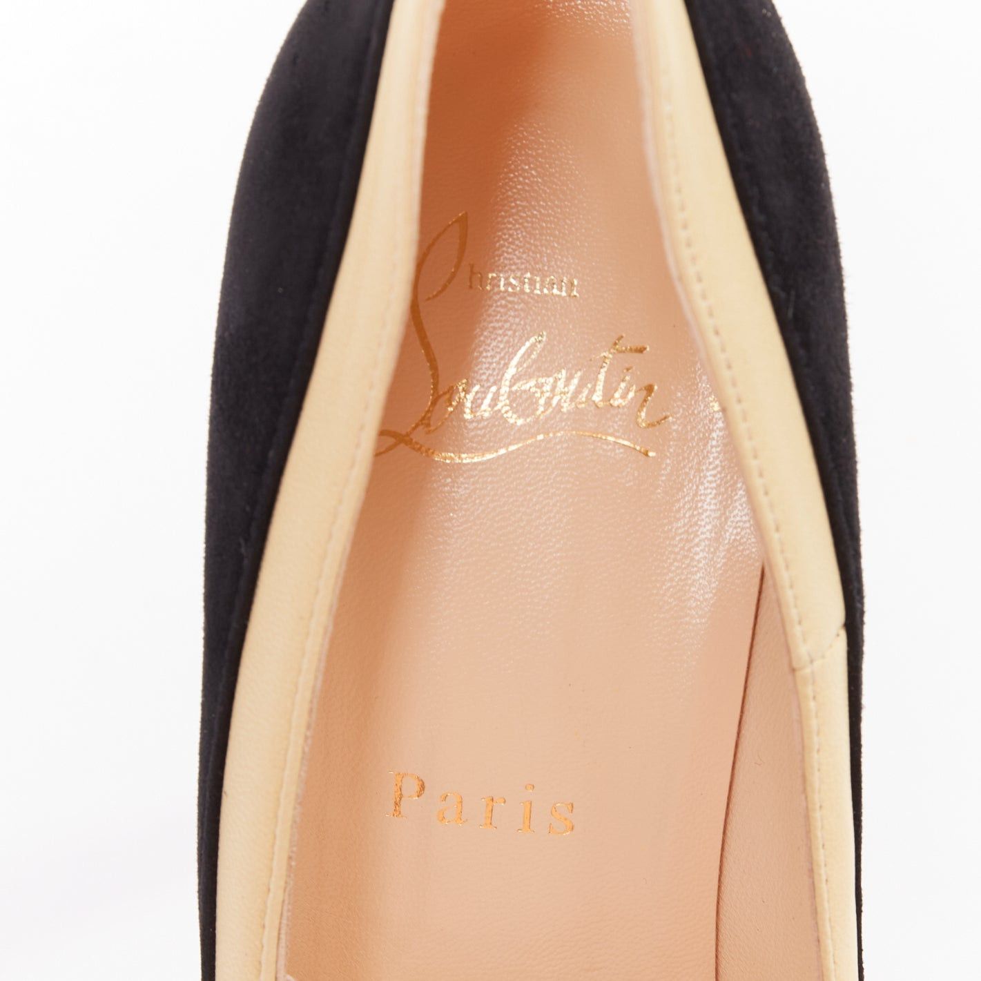 Christian Louboutin CHRISTIAN LOUBOUTIN Mago 140 black suede nude leather tri-tone platform pumps EU37 Size US 7 / IT 37 - 9 Thumbnail