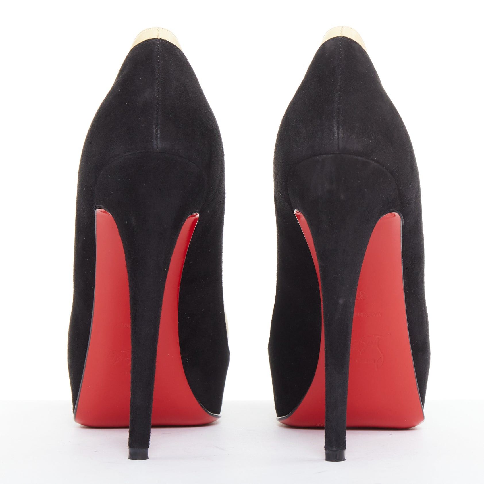 Christian Louboutin CHRISTIAN LOUBOUTIN Mago 140 black suede nude leather tri-tone platform pumps EU37 Size US 7 / IT 37 - 5 Thumbnail