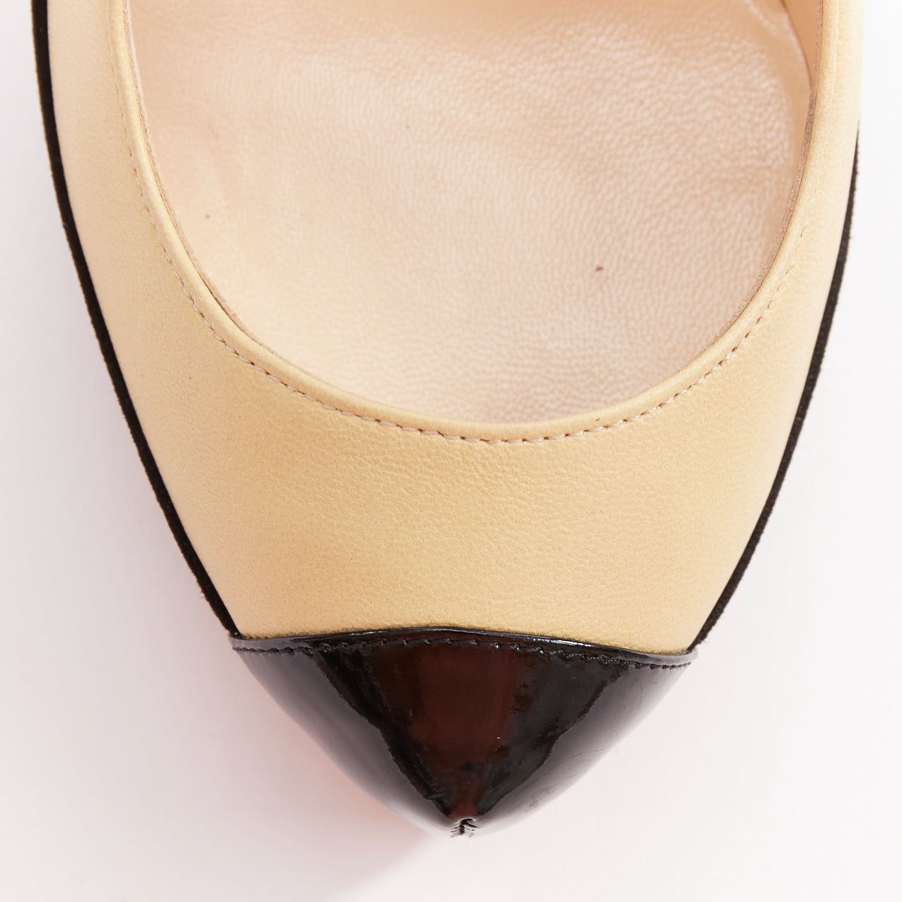Christian Louboutin CHRISTIAN LOUBOUTIN Mago 140 black suede nude leather tri-tone platform pumps EU37 Size US 7 / IT 37 - 6 Thumbnail