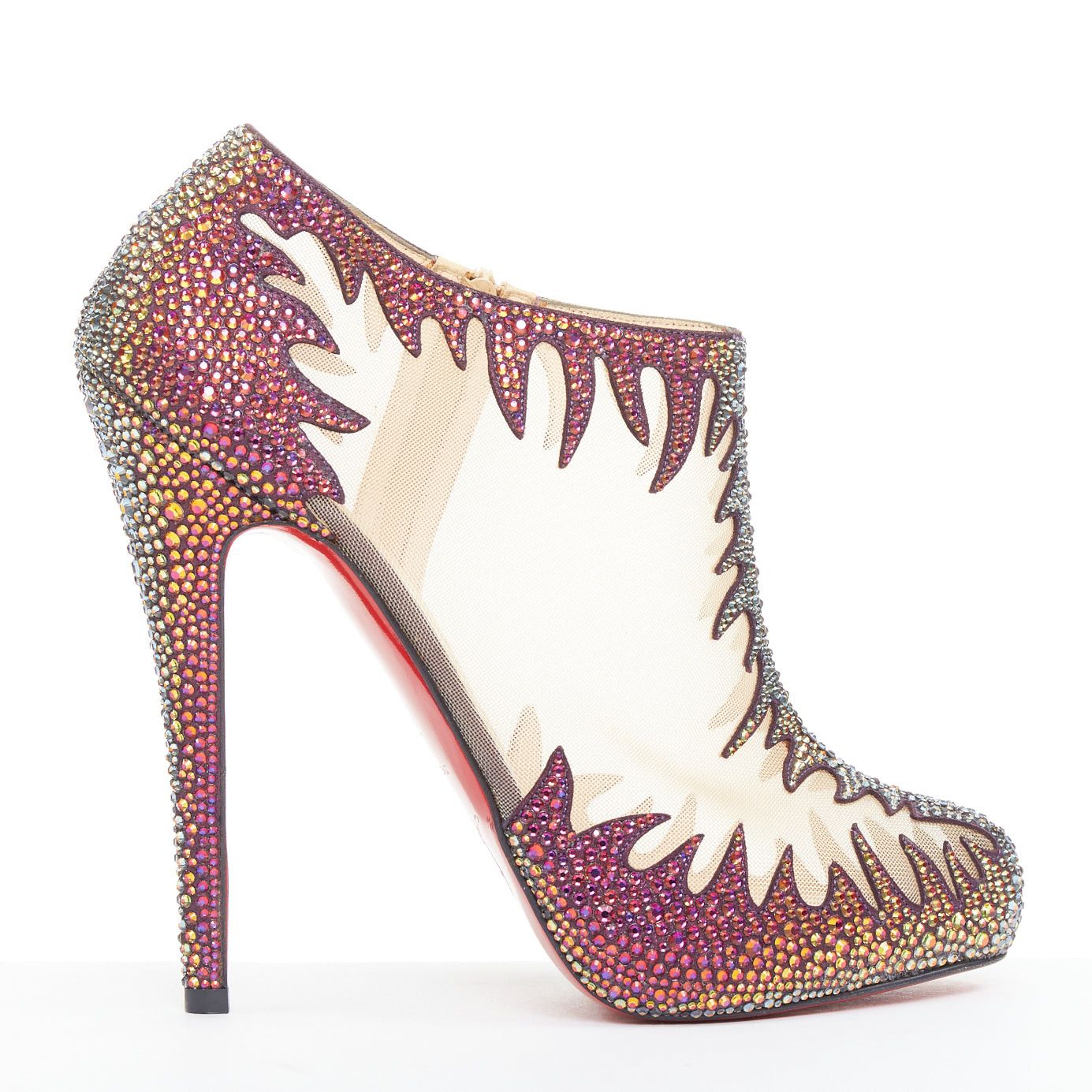 Christian Louboutin rare CHRISTIAN LOUBOUTIN Marale Boot 140 Suede Vulcano strass crystal mesh booties EU38 Size US 8 / IT 38 - 2 Thumbnail