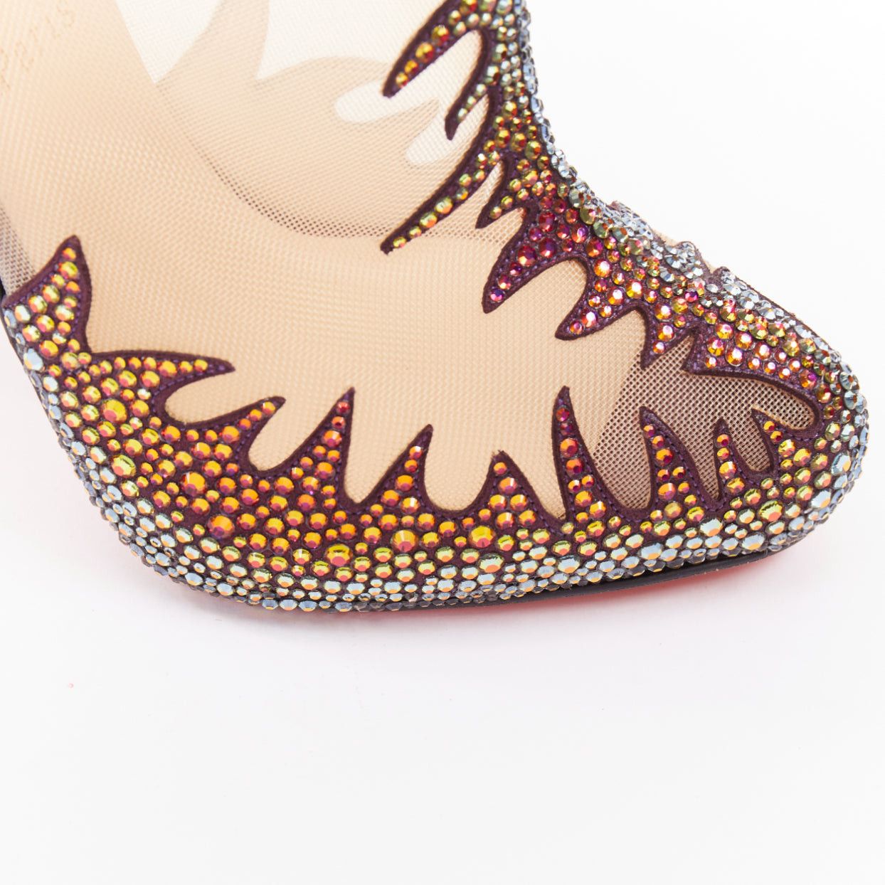 Christian Louboutin rare CHRISTIAN LOUBOUTIN Marale Boot 140 Suede Vulcano strass crystal mesh booties EU38 Size US 8 / IT 38 - 8 Thumbnail