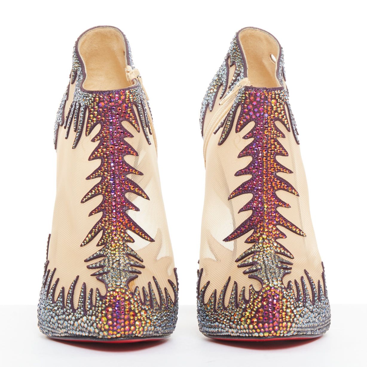 Christian Louboutin rare CHRISTIAN LOUBOUTIN Marale Boot 140 Suede Vulcano strass crystal mesh booties EU38 Size US 8 / IT 38 - 3 Thumbnail