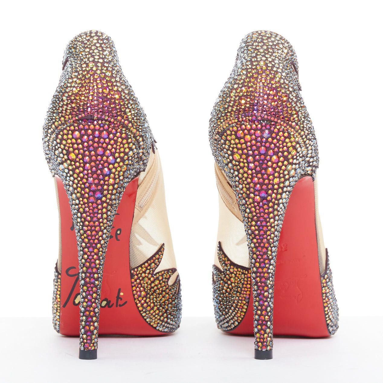 Christian Louboutin rare CHRISTIAN LOUBOUTIN Marale Boot 140 Suede Vulcano strass crystal mesh booties EU38 Size US 8 / IT 38 - 5 Thumbnail