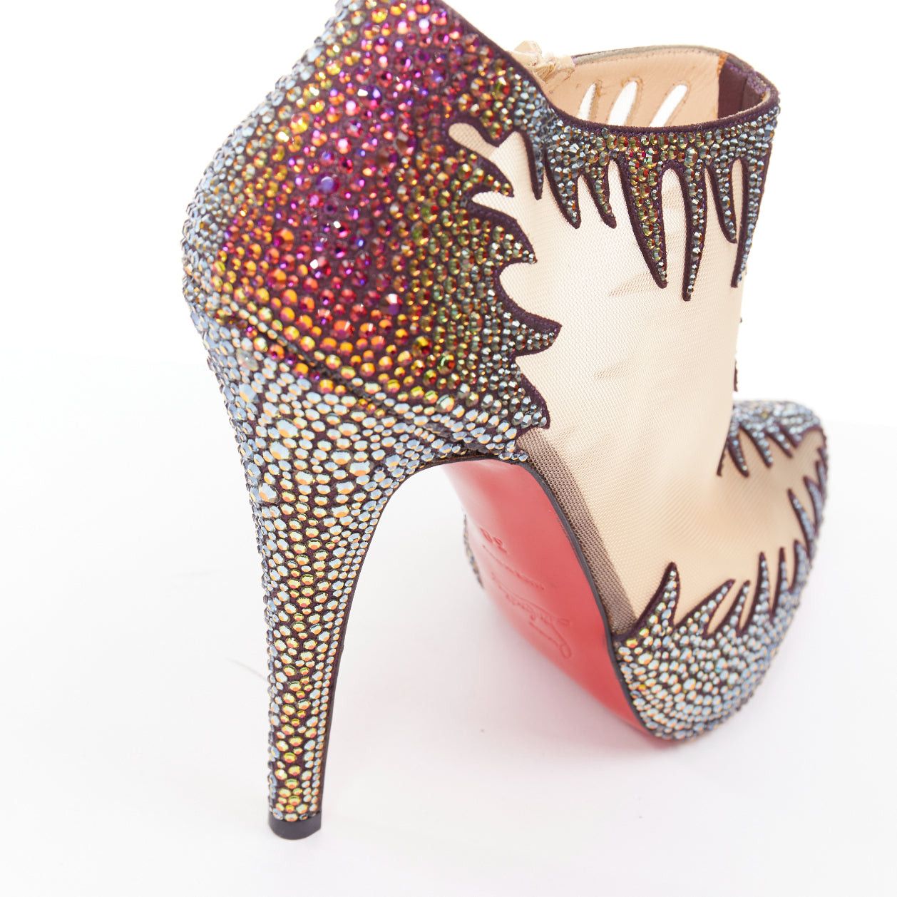 Christian Louboutin rare CHRISTIAN LOUBOUTIN Marale Boot 140 Suede Vulcano strass crystal mesh booties EU38 Size US 8 / IT 38 - 9 Thumbnail