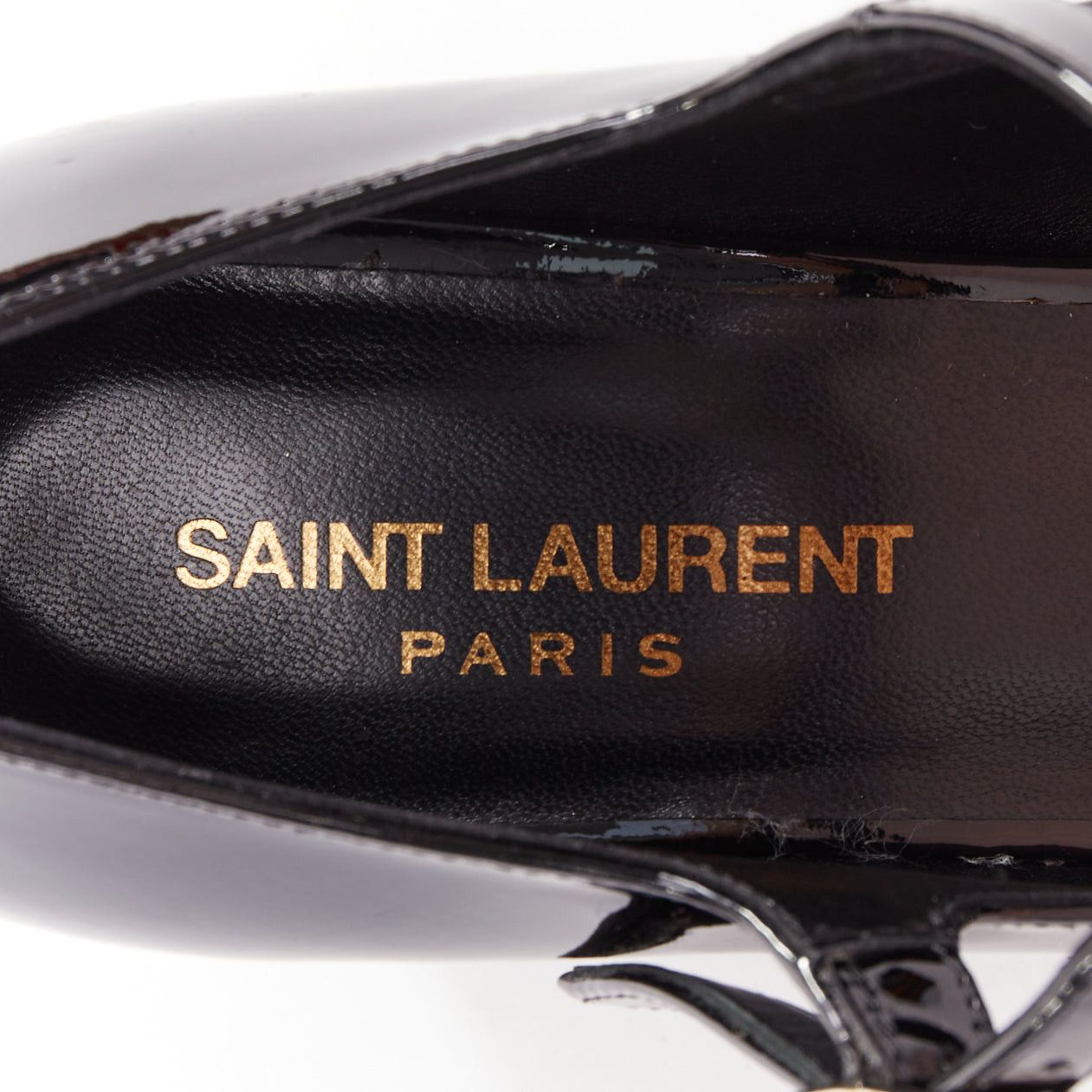 Saint Laurent Paris SAINT LAURENT black patent square brooch maryjane kitten pumps EU37.5 Size US 7.5 / IT 37.5 - 9 Thumbnail