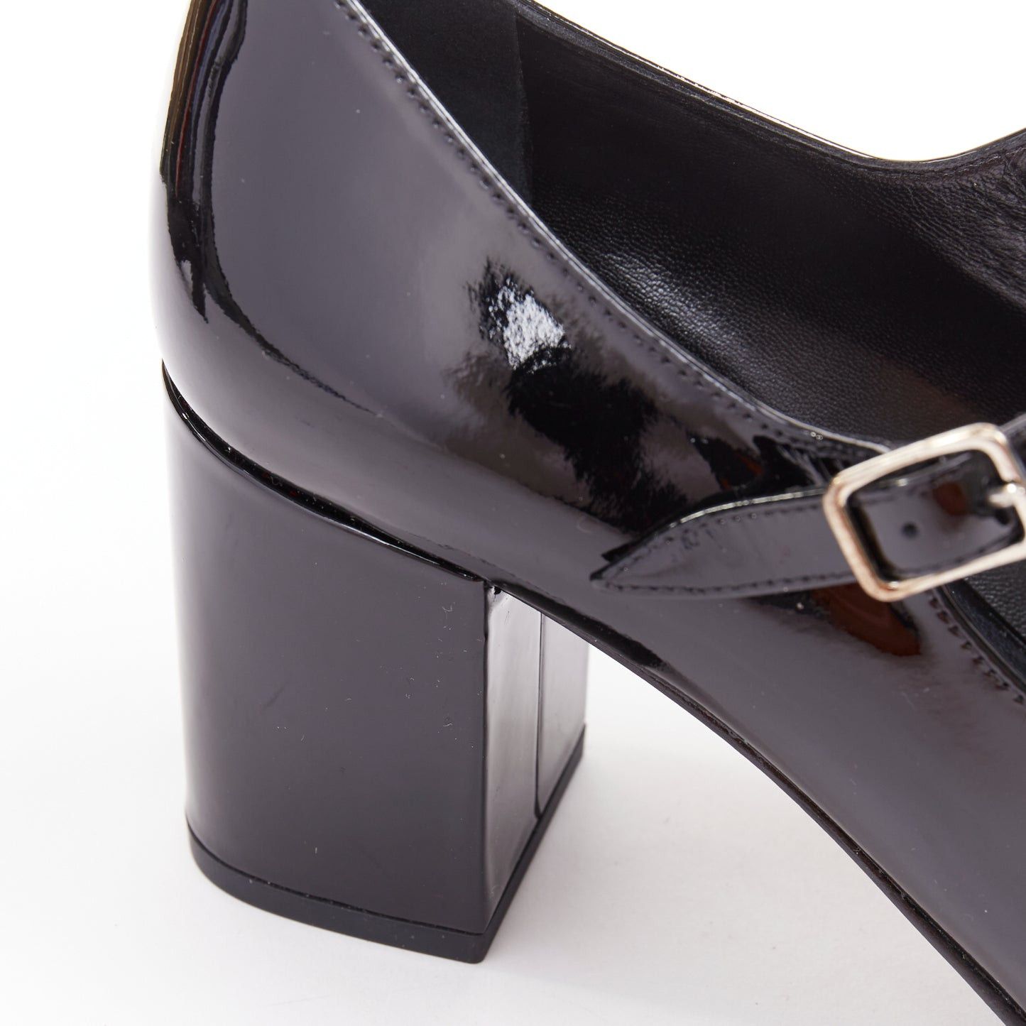 Saint Laurent Paris SAINT LAURENT black patent square brooch maryjane kitten pumps EU37.5 Size US 7.5 / IT 37.5 - 8 Thumbnail
