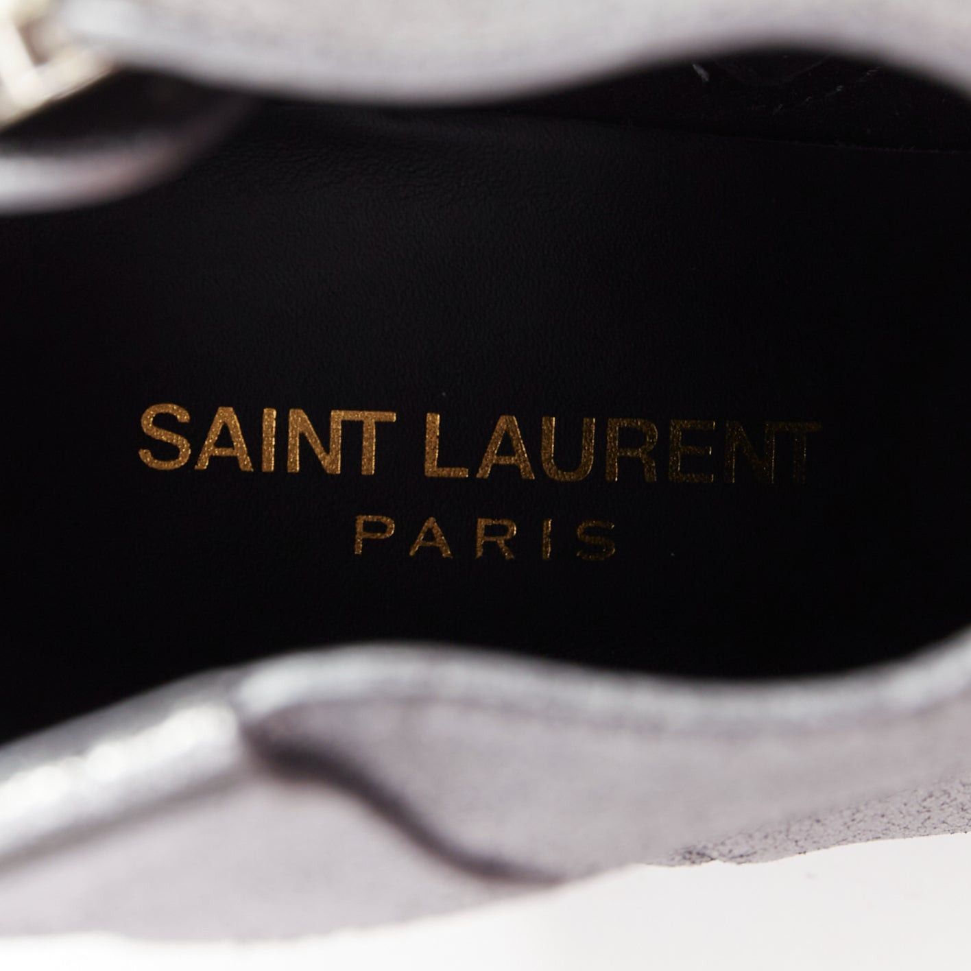 Saint Laurent Paris SAINT LAURENT metallic silver blue shift leather western cowboy ankle boots EU37.5 Size US 7.5 / IT 37.5 - 9 Thumbnail