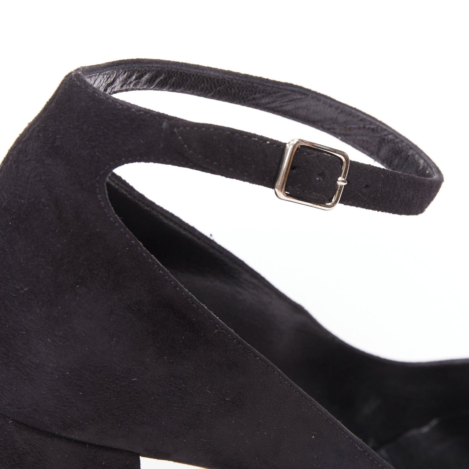 Saint Laurent Paris SAINT LAURENT black suede leather buckle maryjane block heel pump EU37.5 Size US 7.5 / IT 37.5 - 7 Thumbnail