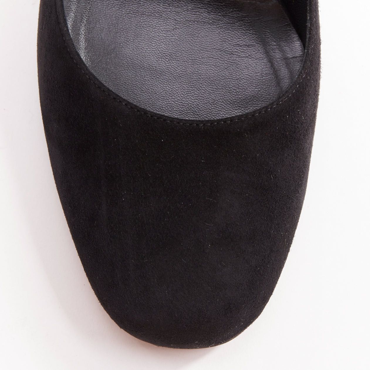 Saint Laurent Paris SAINT LAURENT black suede leather buckle maryjane block heel pump EU37.5 Size US 7.5 / IT 37.5 - 6 Thumbnail