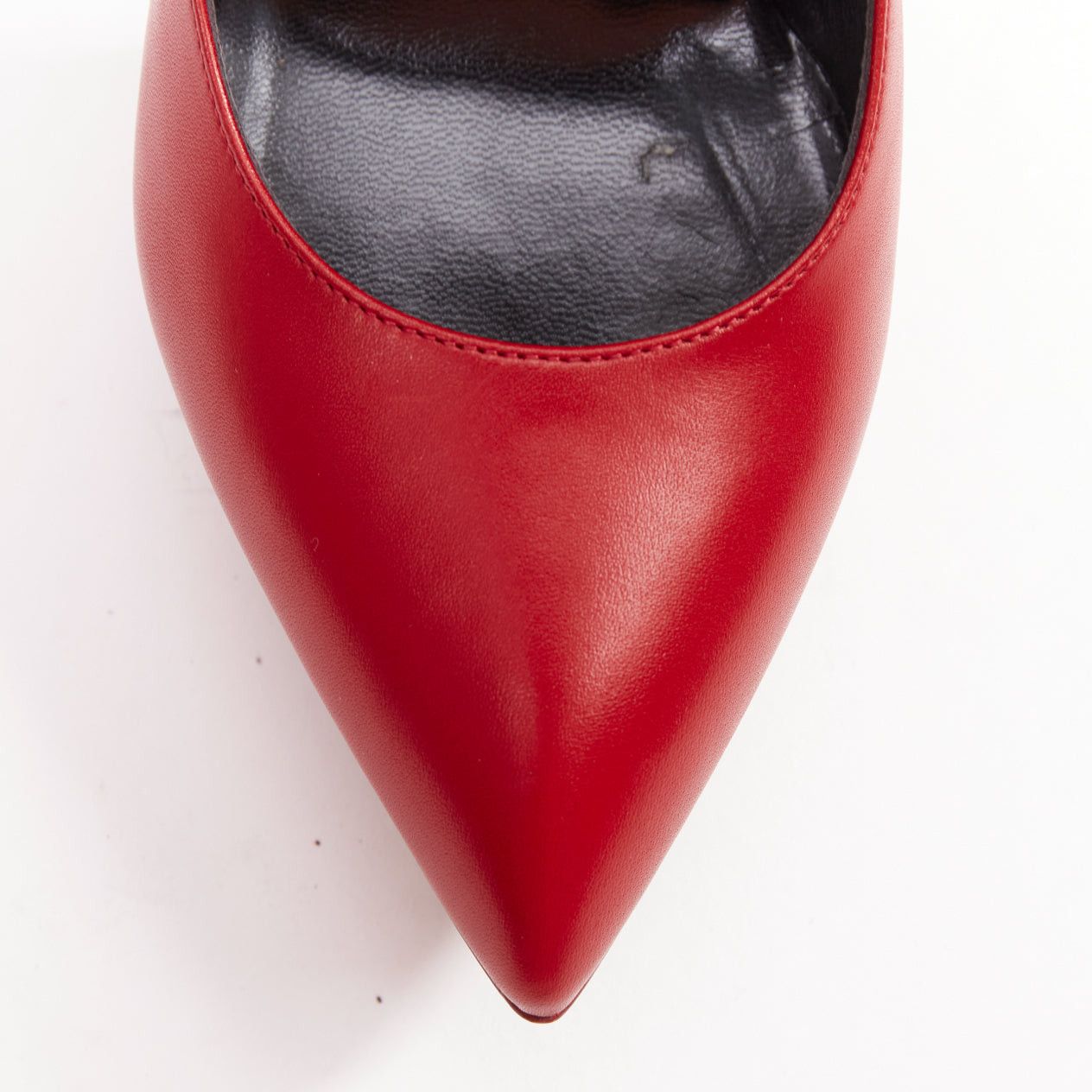 Saint Laurent Paris SAINT LAURENT Janis Rouge Oriente red calf leather studded heel platform pumps EU37.5 Size US 7.5 / IT 37.5 - 7 Thumbnail