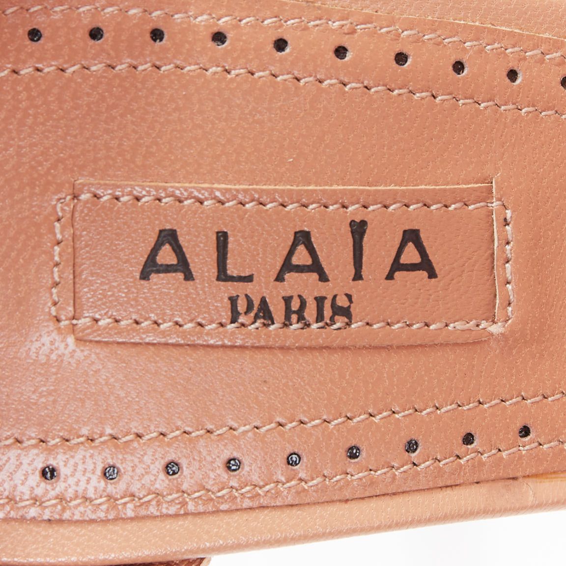 Alaia ALAIA nude leather double ankle strap dorsay platform pumps EU37.5 Size US 7.5 / IT 37.5 - 9 Thumbnail