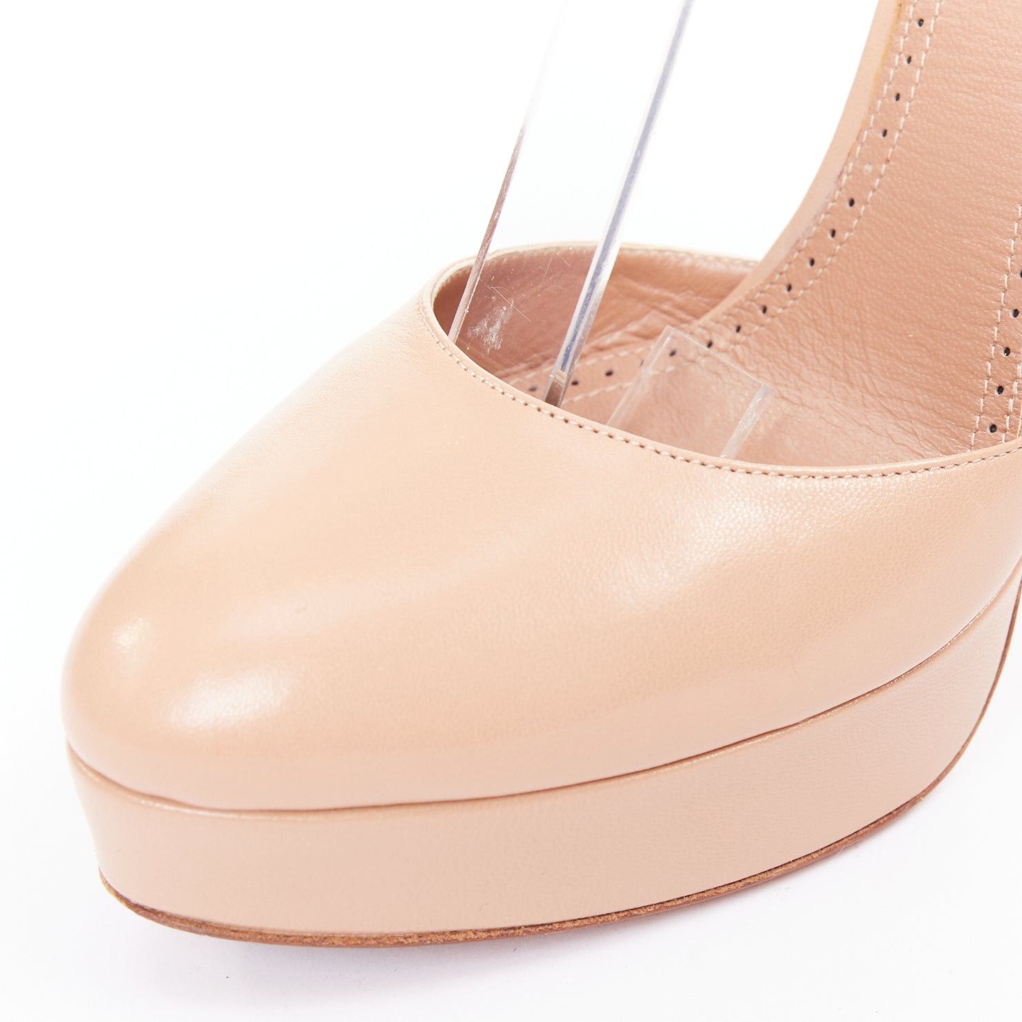 Alaia ALAIA nude leather double ankle strap dorsay platform pumps EU37.5 Size US 7.5 / IT 37.5 - 7 Thumbnail