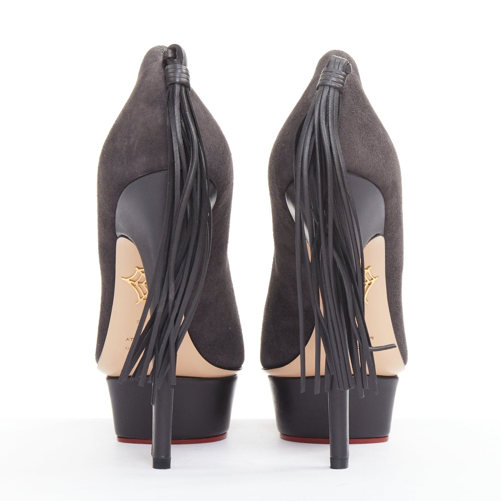 Charlotte Olympia CHARLOTTE OLYMPIA Dark Horse tassel tail grey suede platform pumps EU37.5 Size US 7.5 / IT 37.5 - 5 Thumbnail