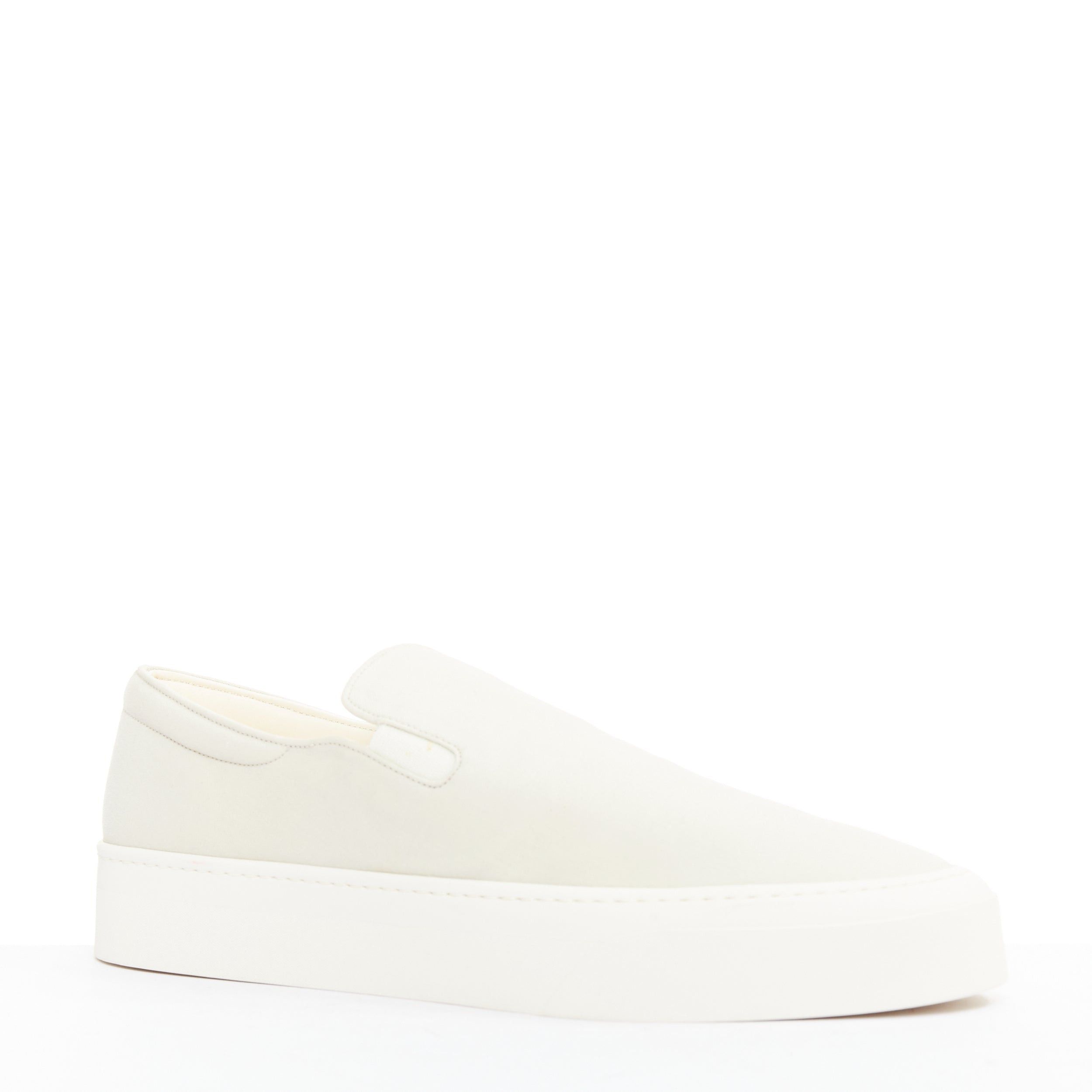 The Row THE ROW Marie H light grey canvas classic platform skate sneaker slip on EU38 Size US 8 / IT 38 - 3 Thumbnail