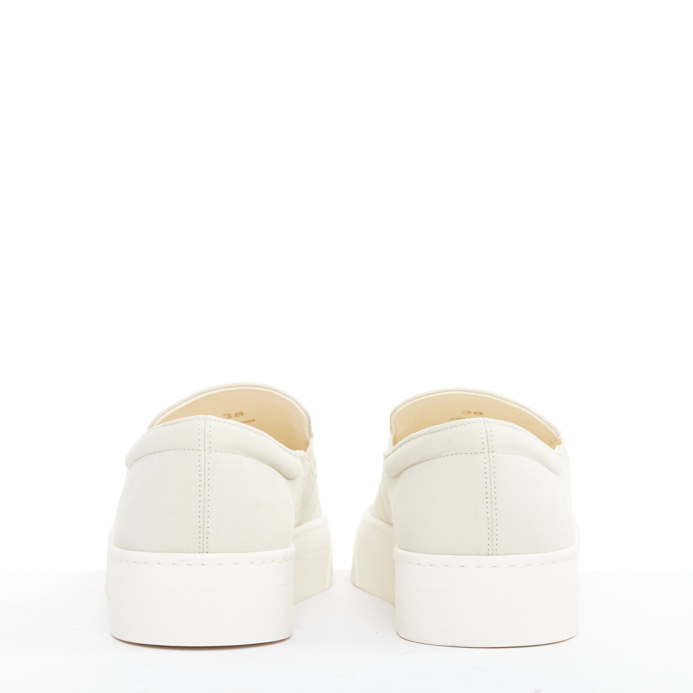 The Row THE ROW Marie H light grey canvas classic platform skate sneaker slip on EU38 Size US 8 / IT 38 - 5 Thumbnail