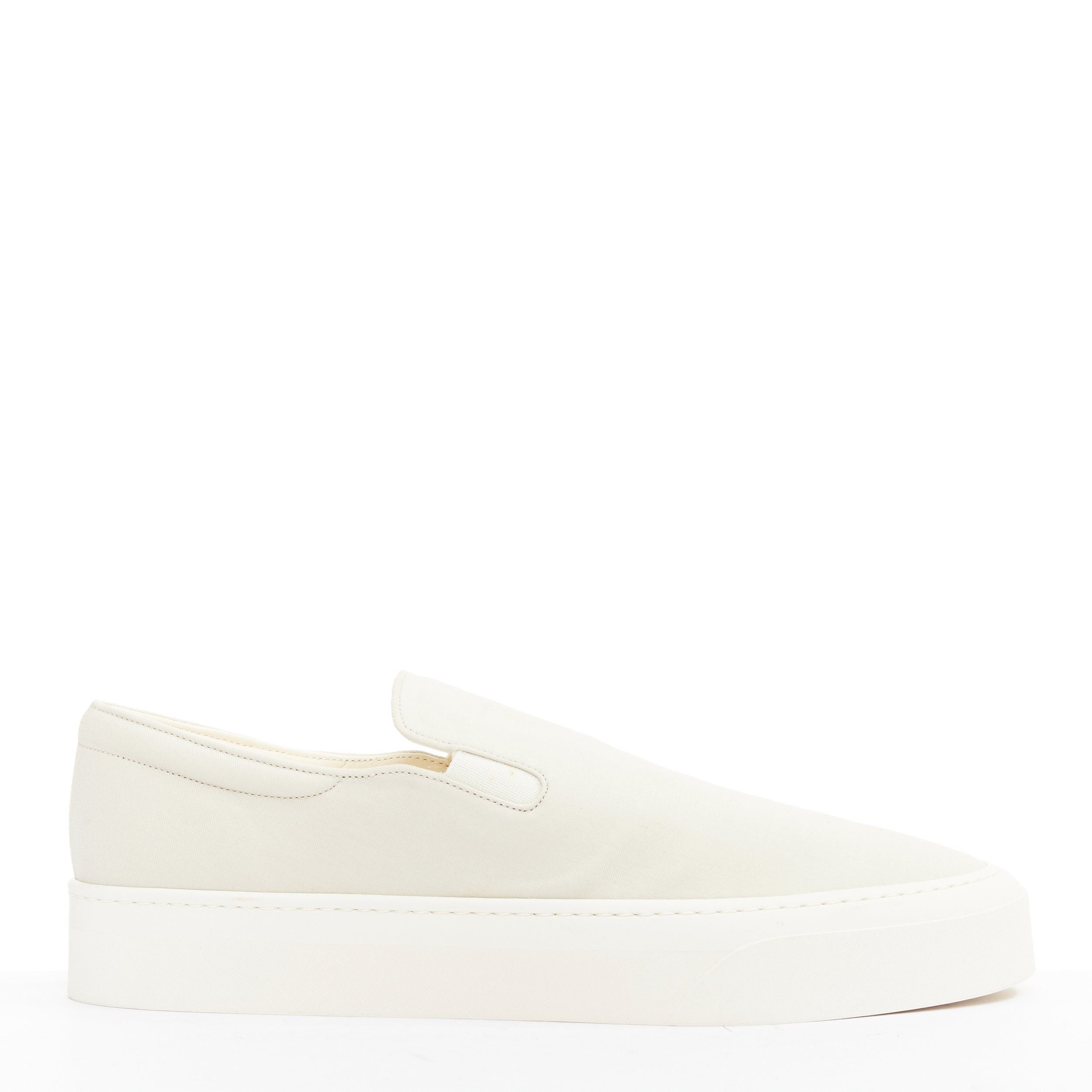 The Row THE ROW Marie H light grey canvas classic platform skate sneaker slip on EU38 Size US 8 / IT 38 - 2 Thumbnail