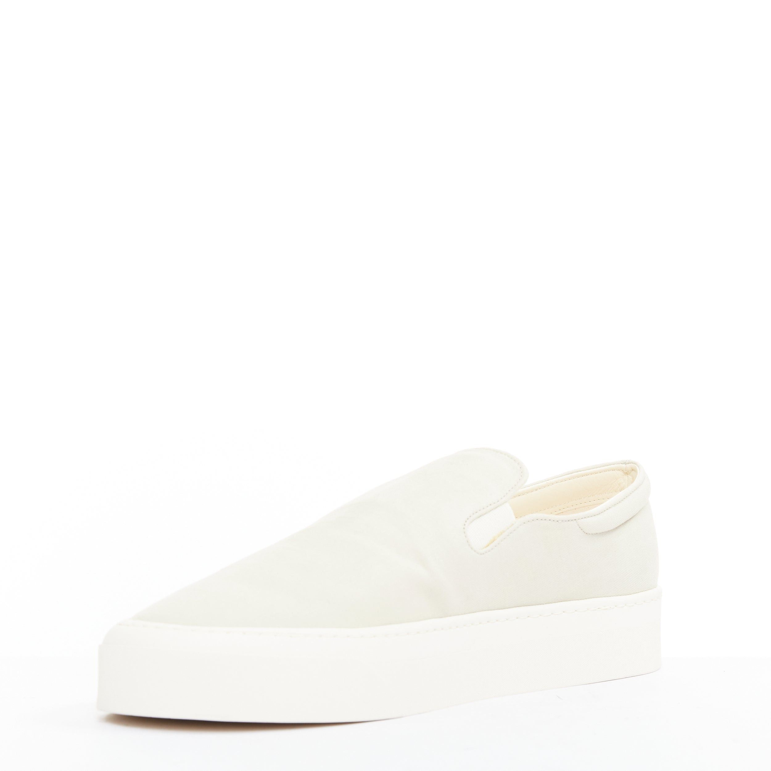 The Row THE ROW Marie H light grey canvas classic platform skate sneaker slip on EU38 Size US 8 / IT 38 - 4 Thumbnail