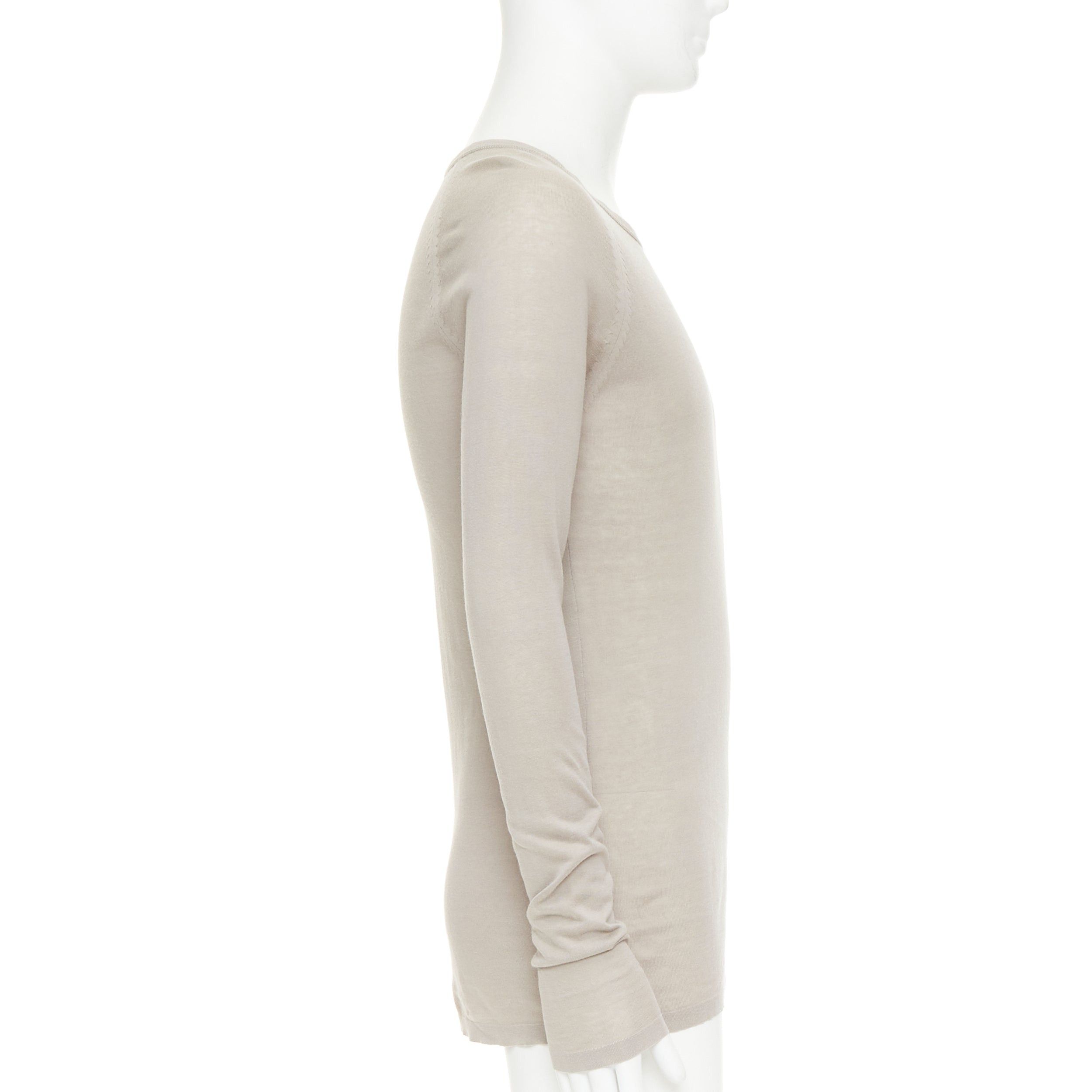 Louis Vuitton LOUIS VUITTON taupe cotton silk LV logo long sleeve fine knit sweater S Size US S / EU 44-46 / 1 - 4 Thumbnail