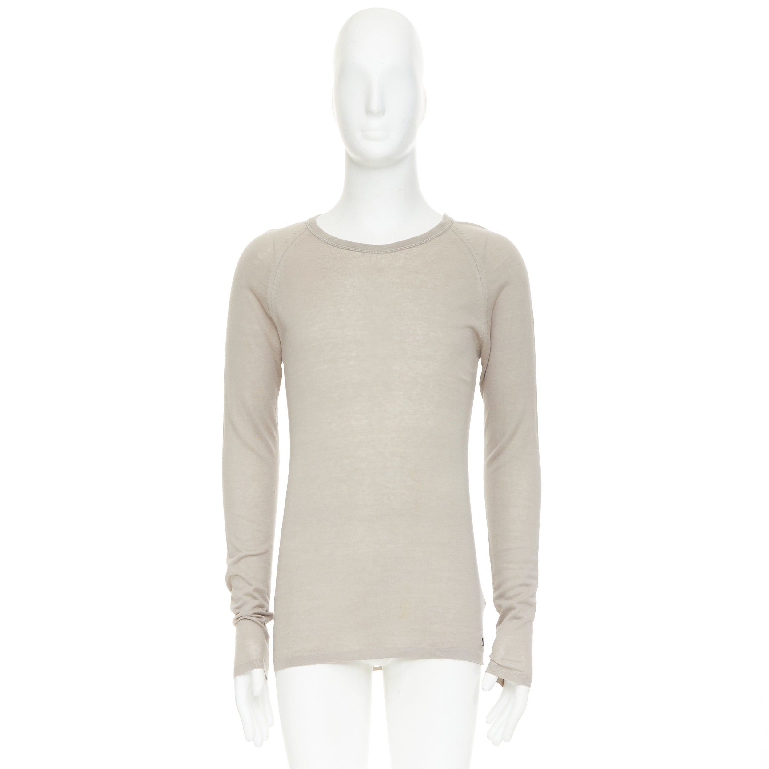 Louis Vuitton LOUIS VUITTON taupe cotton silk LV logo long sleeve fine knit sweater S Size US S / EU 44-46 / 1 - 9 Thumbnail