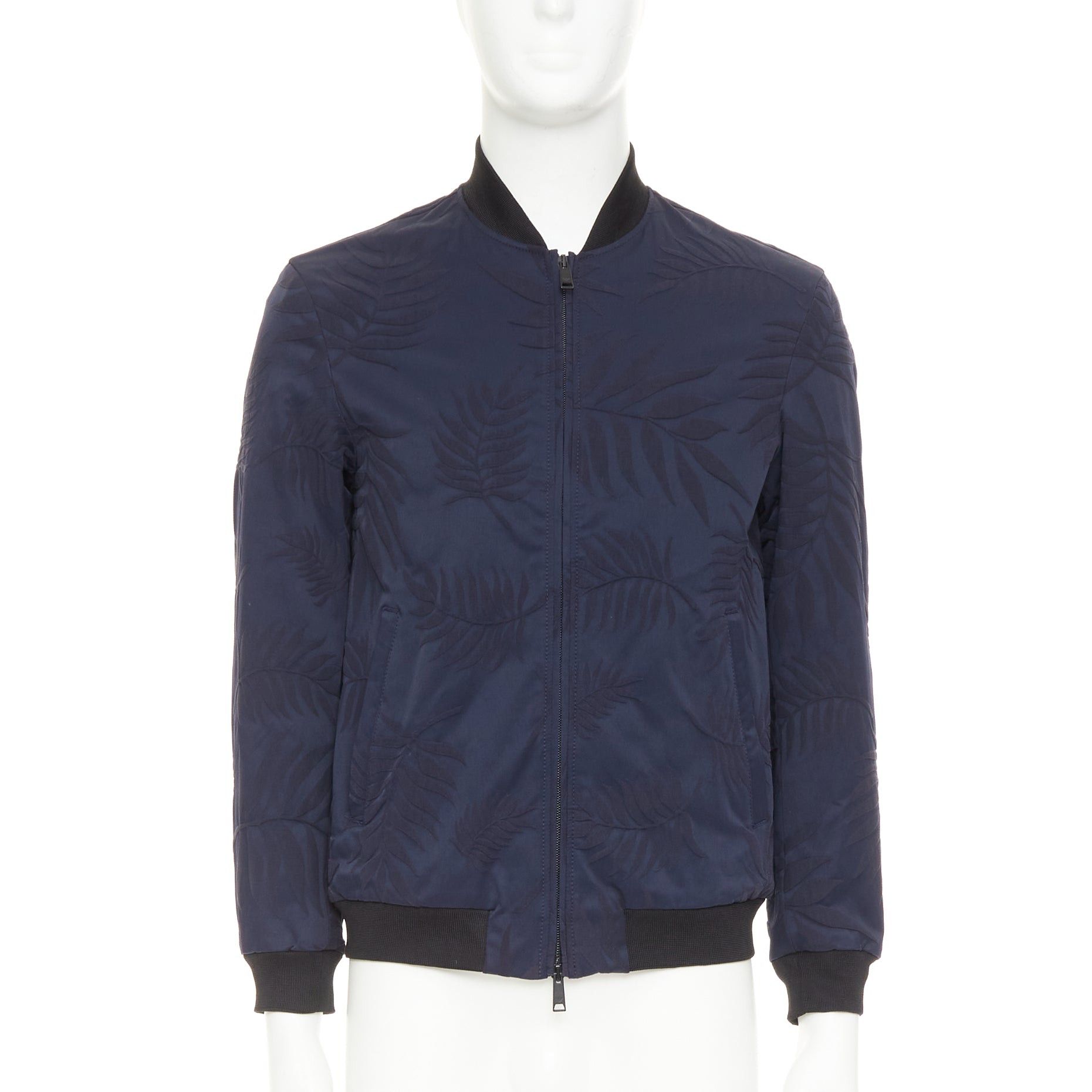 Giorgio Armani GIORGIO ARMANI navy water repellent Fern leaf jacquard bomber jacket IT46 S Size US S / EU 44-46 / 1 - 3 Thumbnail