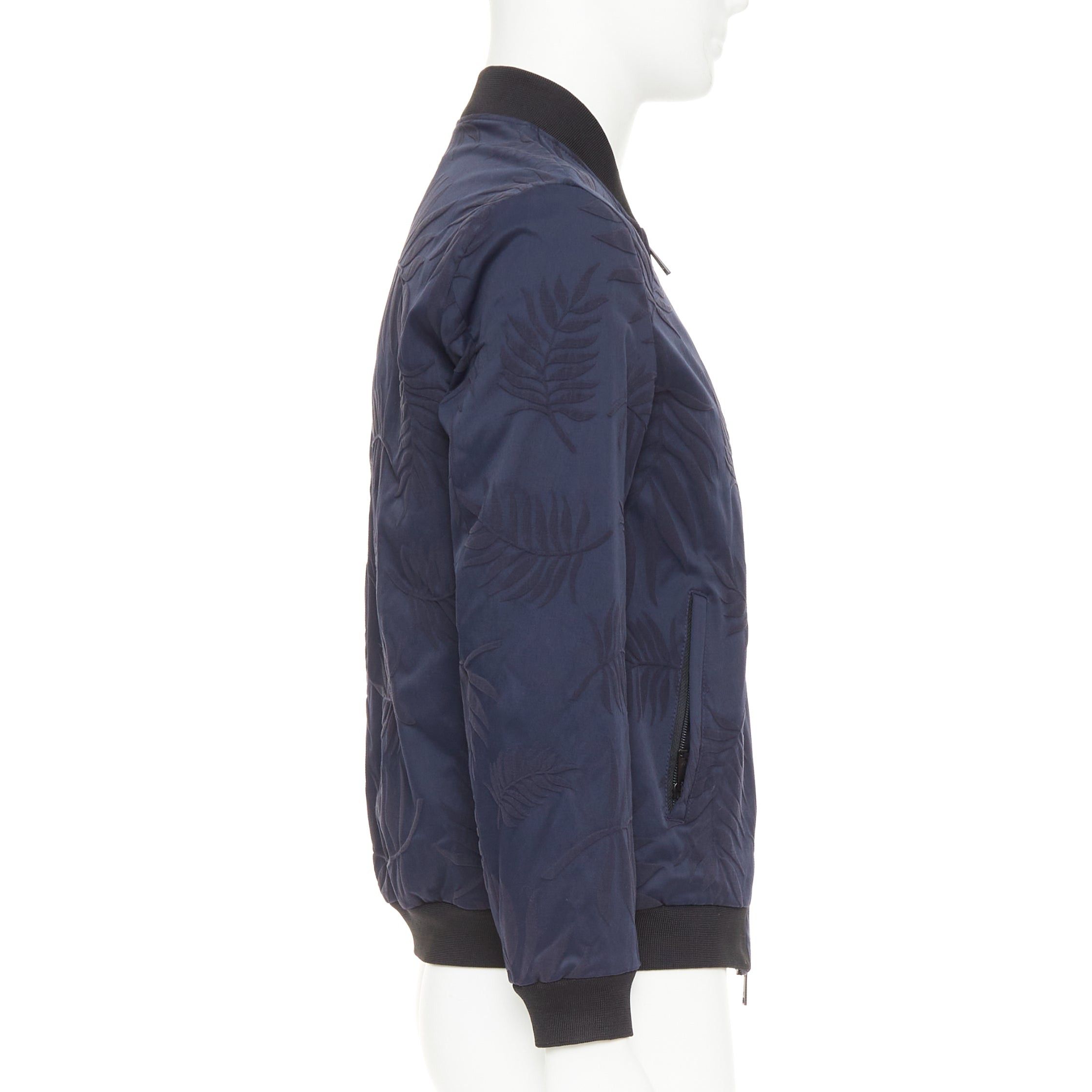 Giorgio Armani GIORGIO ARMANI navy water repellent Fern leaf jacquard bomber jacket IT46 S Size US S / EU 44-46 / 1 - 5 Thumbnail