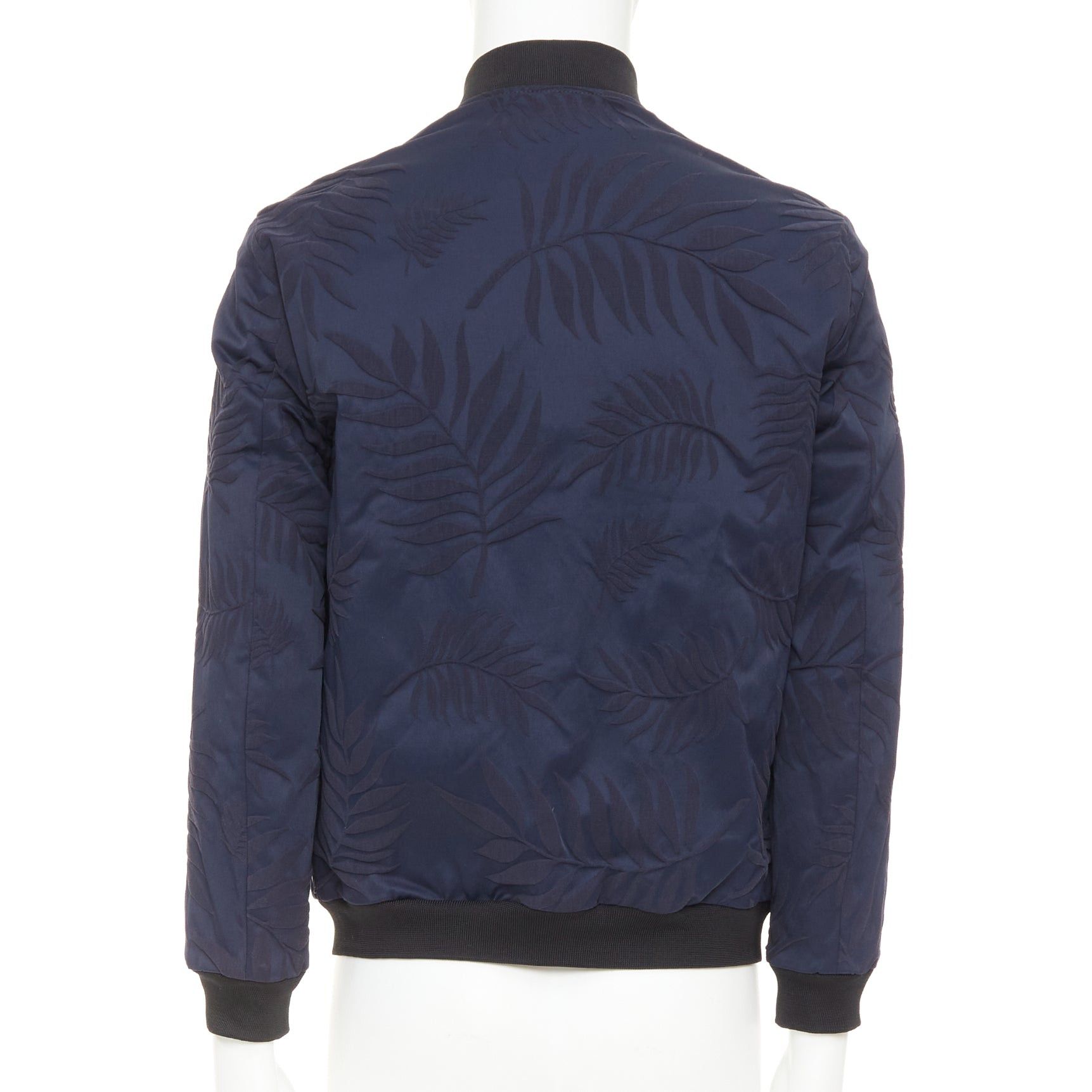 Giorgio Armani GIORGIO ARMANI navy water repellent Fern leaf jacquard bomber jacket IT46 S Size US S / EU 44-46 / 1 - 6 Thumbnail