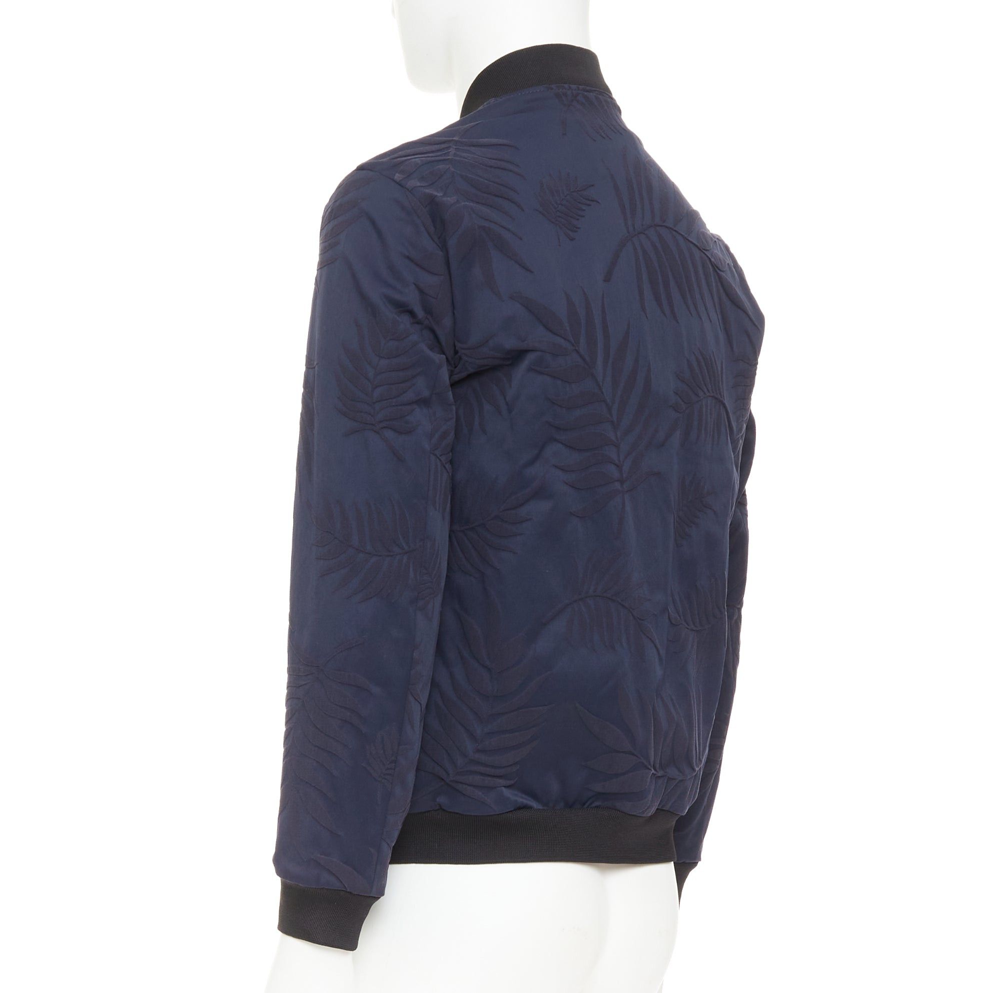Giorgio Armani GIORGIO ARMANI navy water repellent Fern leaf jacquard bomber jacket IT46 S Size US S / EU 44-46 / 1 - 7 Thumbnail