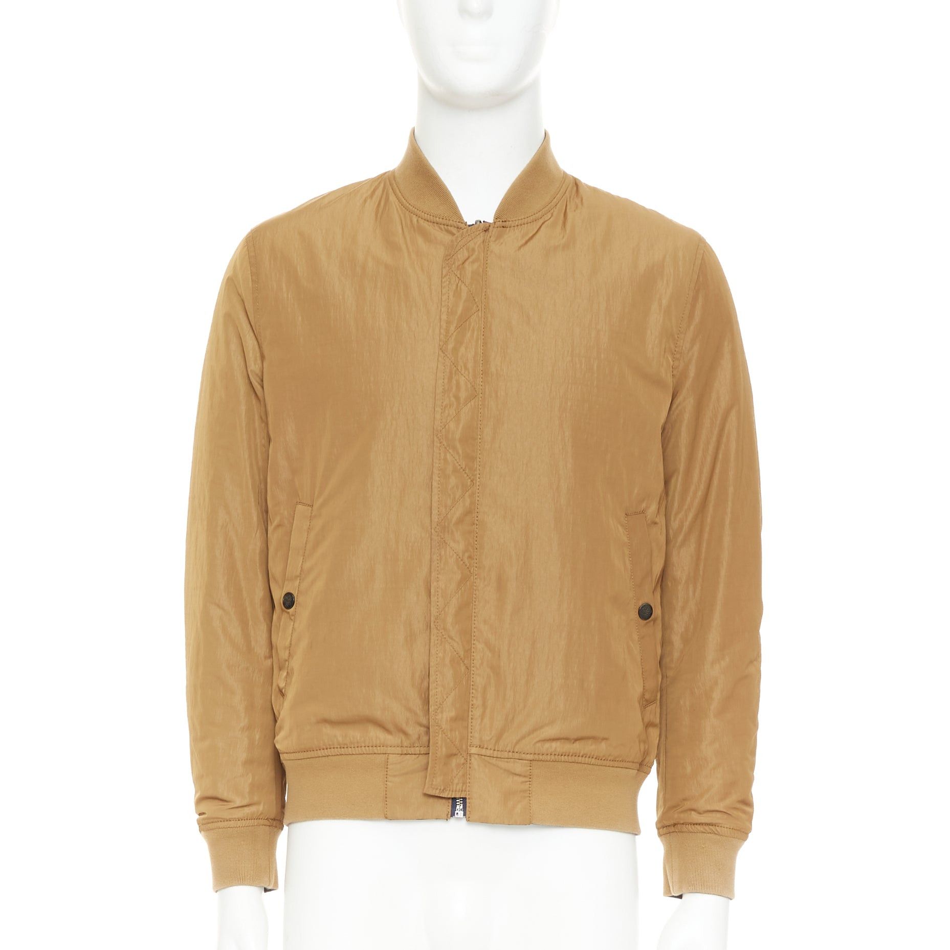 Other KENT AND CURWEN Reversible navy brown cotton blend zip up bomber jacket M Size US M / EU 48-50 / 2 - 4 Thumbnail