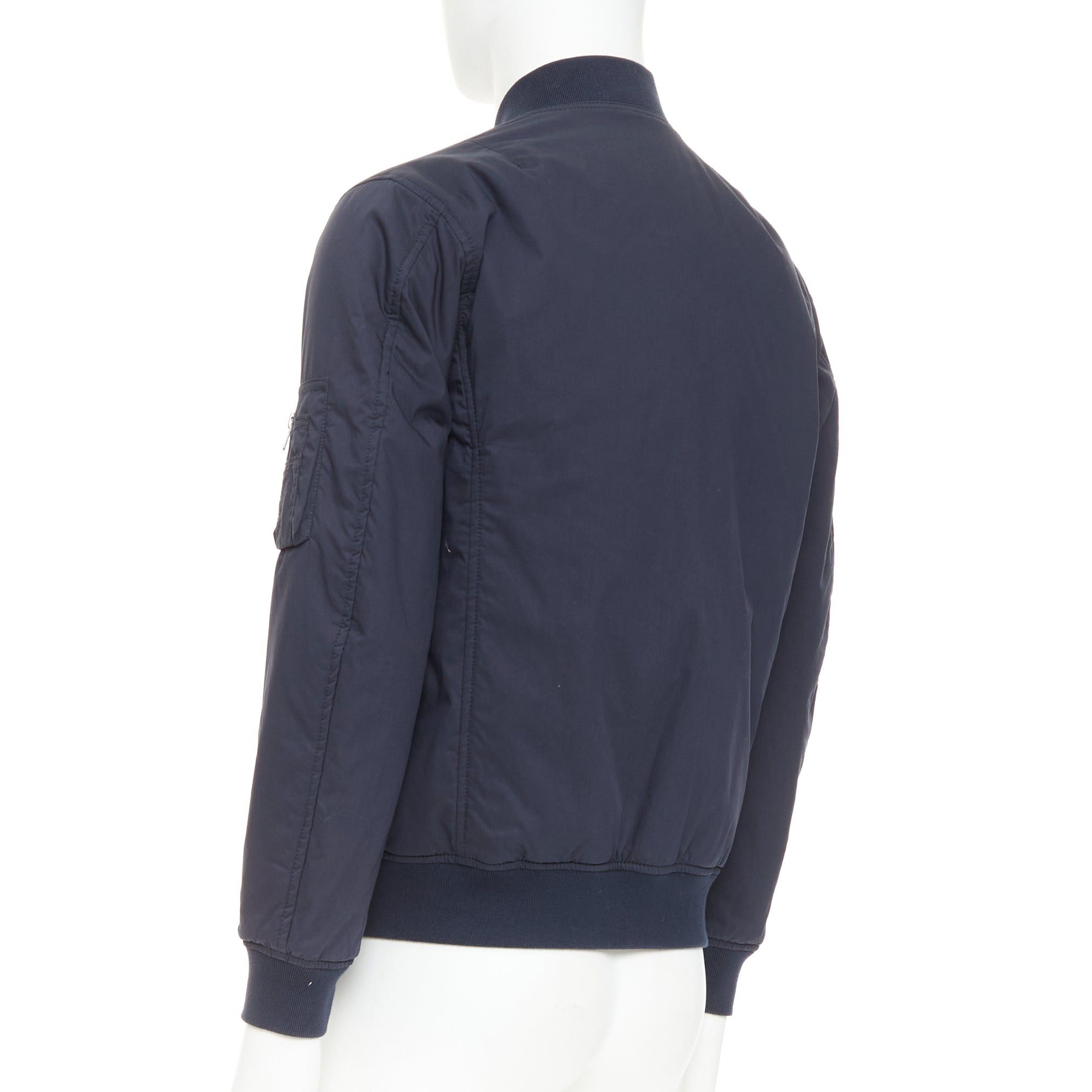 Other KENT AND CURWEN Reversible navy brown cotton blend zip up bomber jacket M Size US M / EU 48-50 / 2 - 11 Thumbnail
