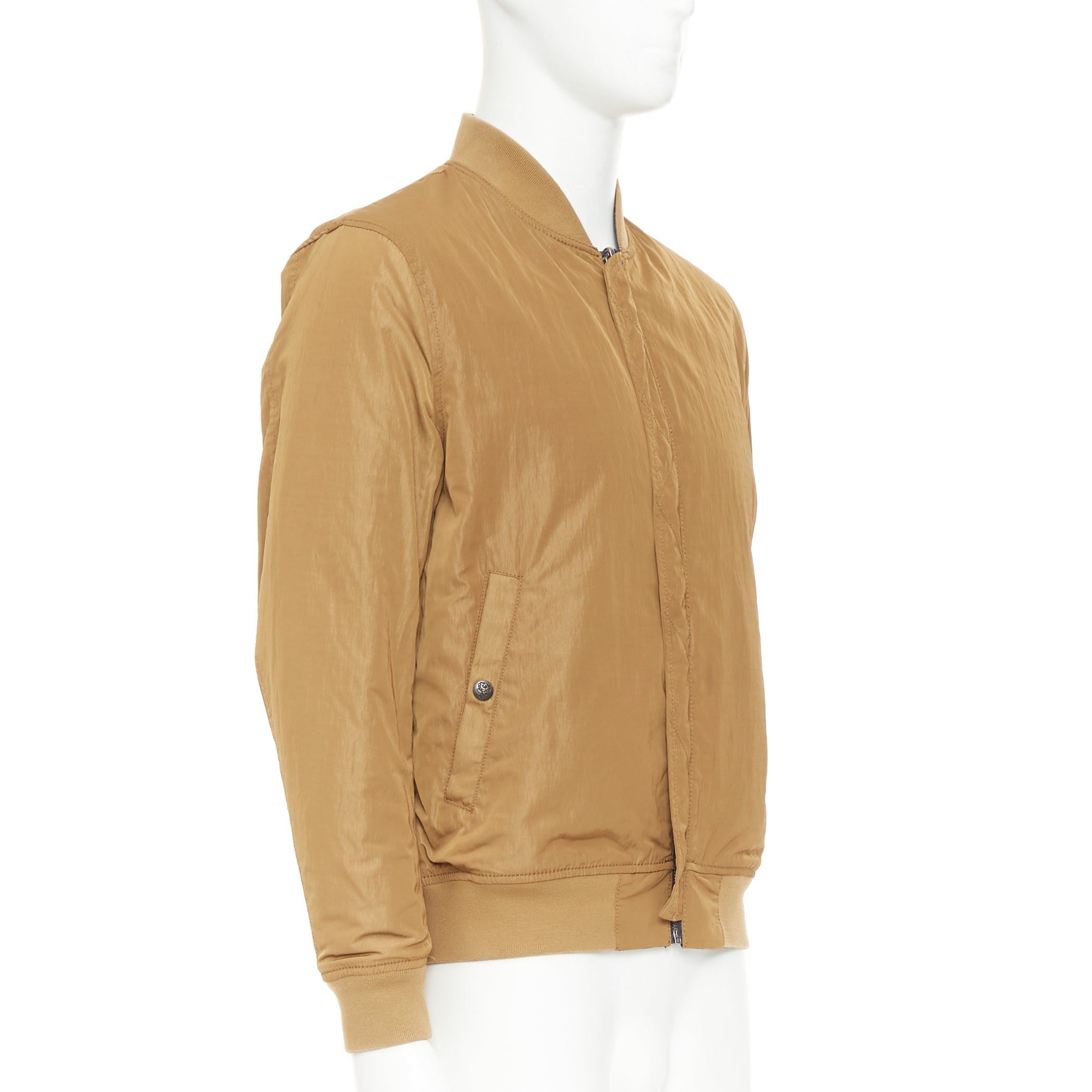Other KENT AND CURWEN Reversible navy brown cotton blend zip up bomber jacket M Size US M / EU 48-50 / 2 - 6 Thumbnail